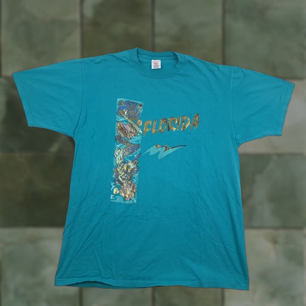 Vintage VINTAGE Sherry’s Best T-Shirt Men XL Blue 90s Ocean Nature Sea Shells Florida Size US XL / EU 56 / 4 - 1 Thumbnail