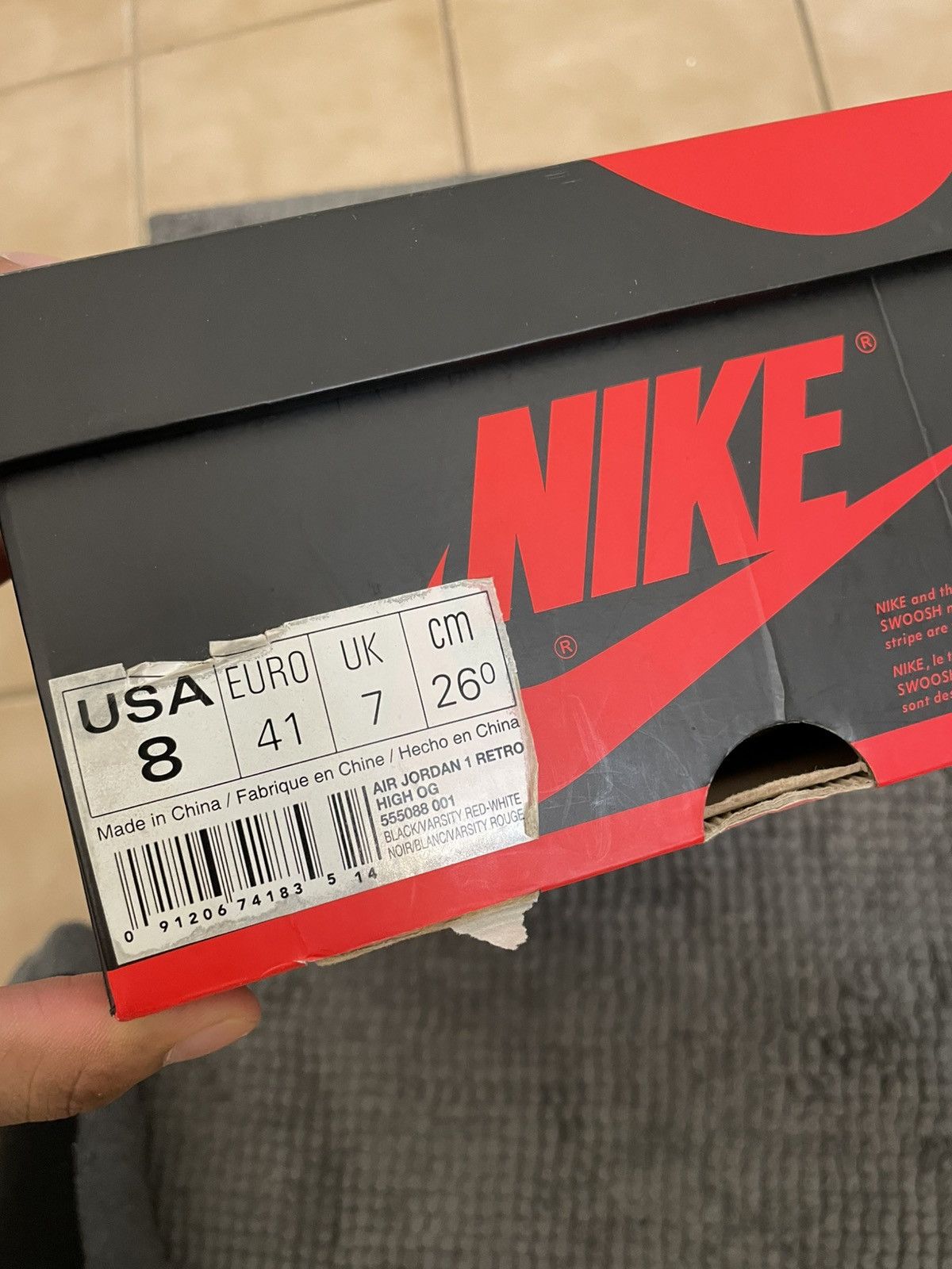 Nike Nike Air Jordan Bred 1 Size US 8 / EU 41 - 1 Thumbnail