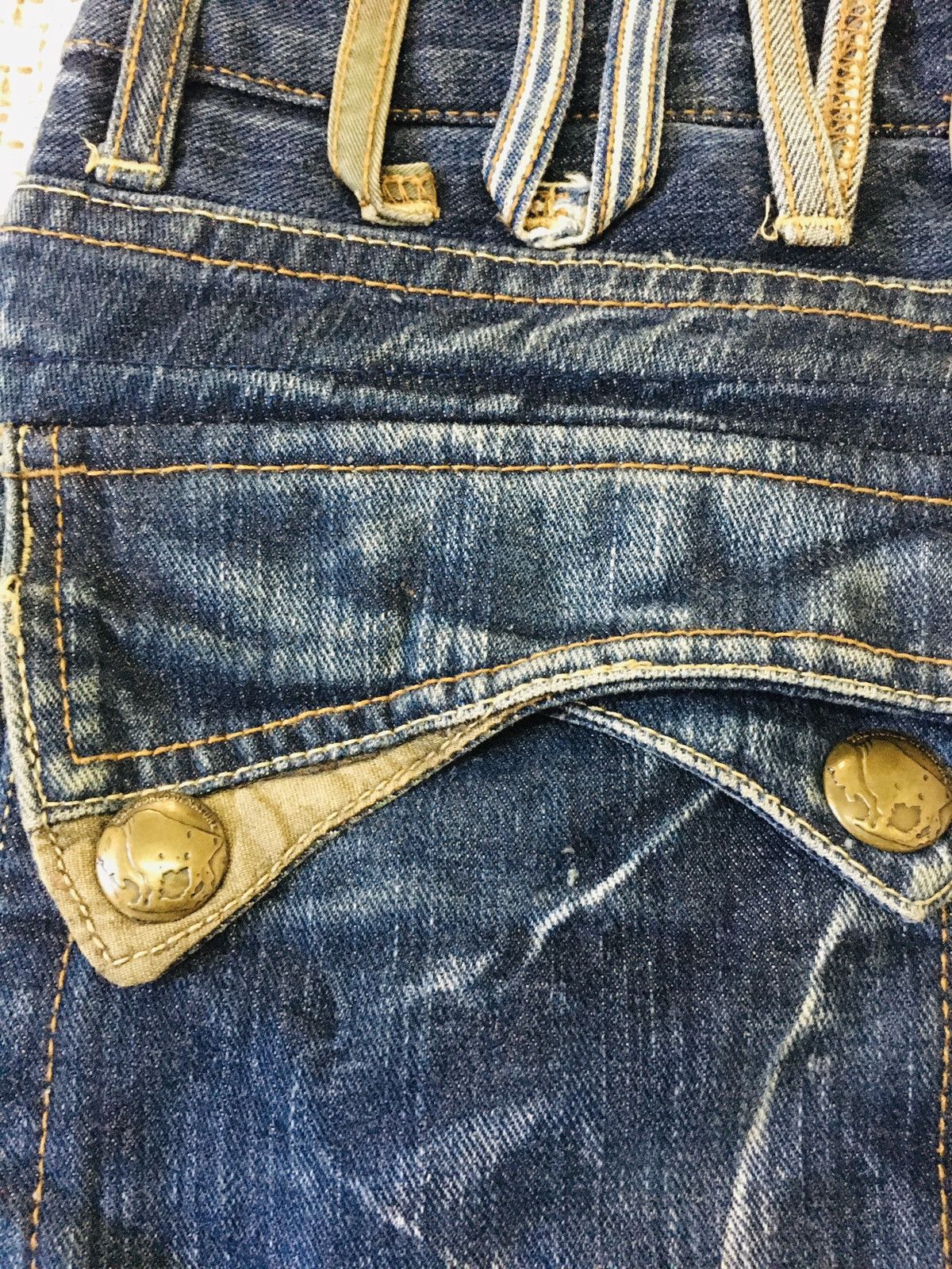 Japanese Brand × PPFM Dominate Love Rock Double Waist Handcrafted Jeans (17) Size US 32 / EU 48 - 16 Thumbnail