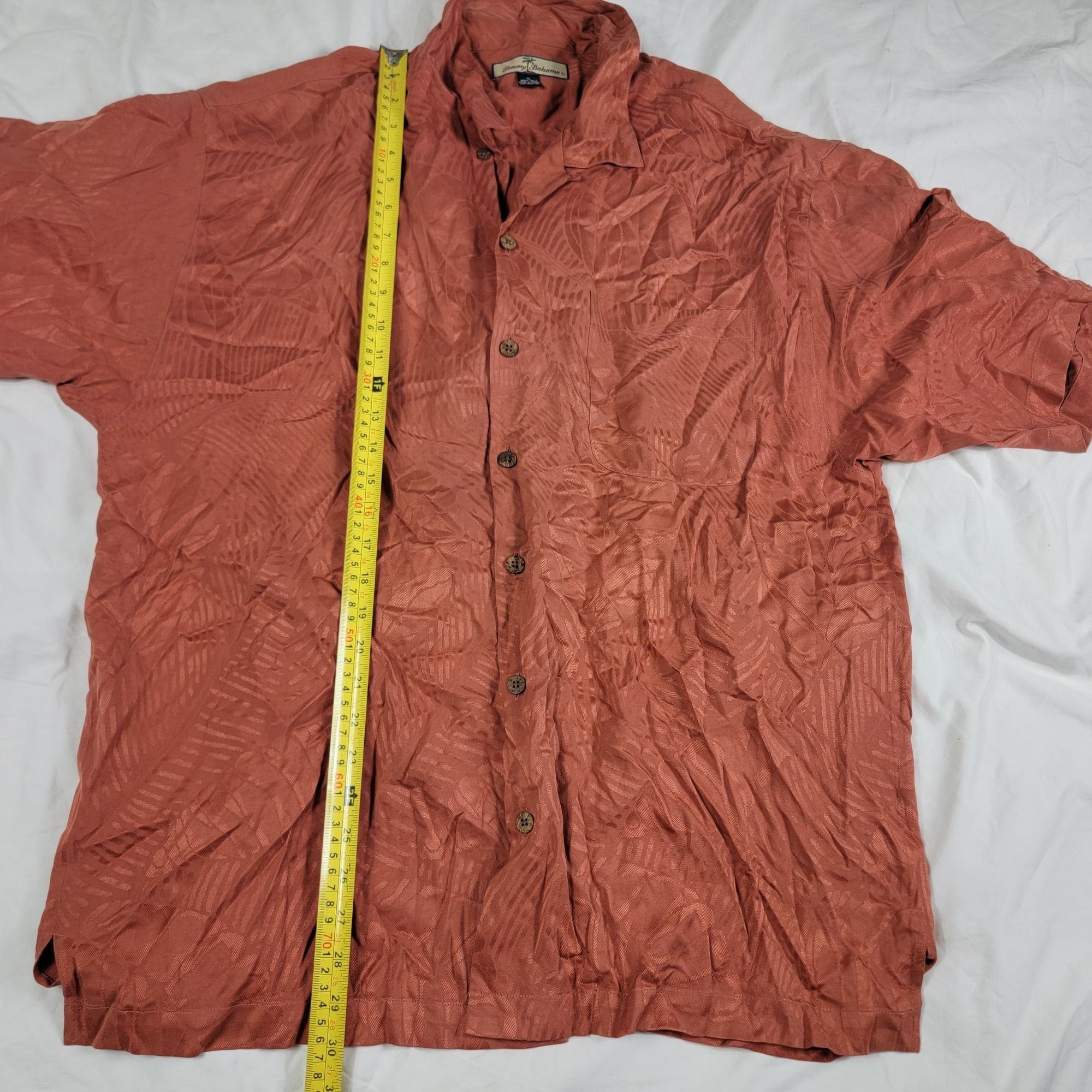 Tommy Bahama Tommy Bahama Mens XL Rust Red Silk Short Sleeve Button Up Sh Size US XL / EU 56 / 4 - 7 Thumbnail