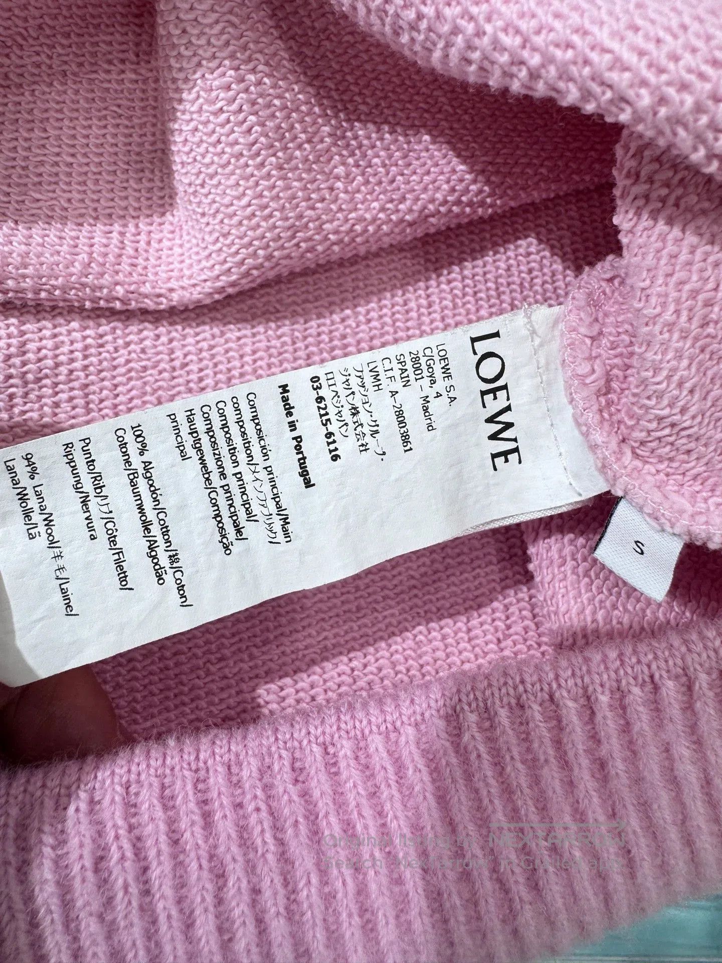 Loewe Loewe Women's Pink Crop Sweatshirt S. Size US S / EU 44-46 / 1 - 9 Thumbnail