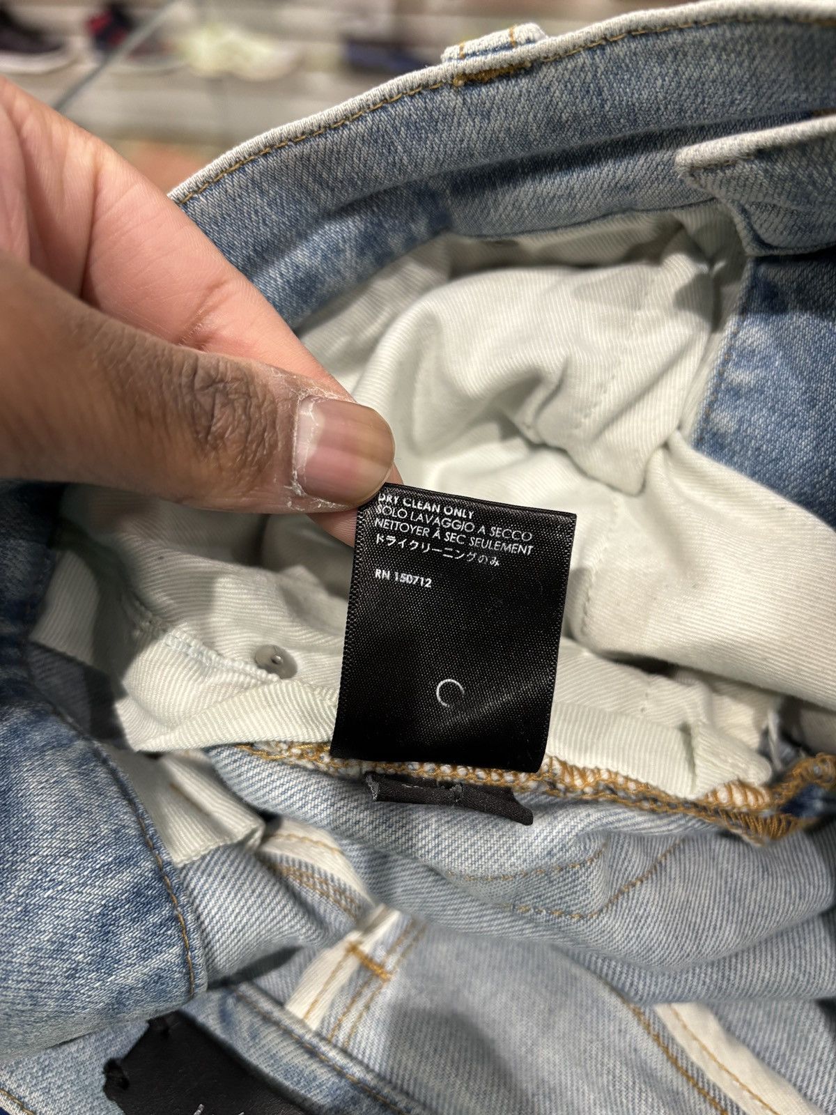 Amiri Amiri MX1 Distressed Bandana Jeans Blue Size: 29 Size US 29 - 5 Thumbnail