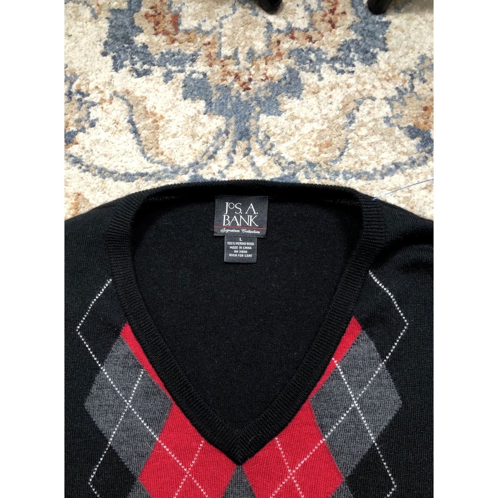 Jos. A. Bank VINTAGE Jos. A. Bank Sweater Vest Shirt Black L 100% Merino Wool Pullover Unisex Adults Mens Womens Size US L / EU 52-54 / 3 - 6 Thumbnail