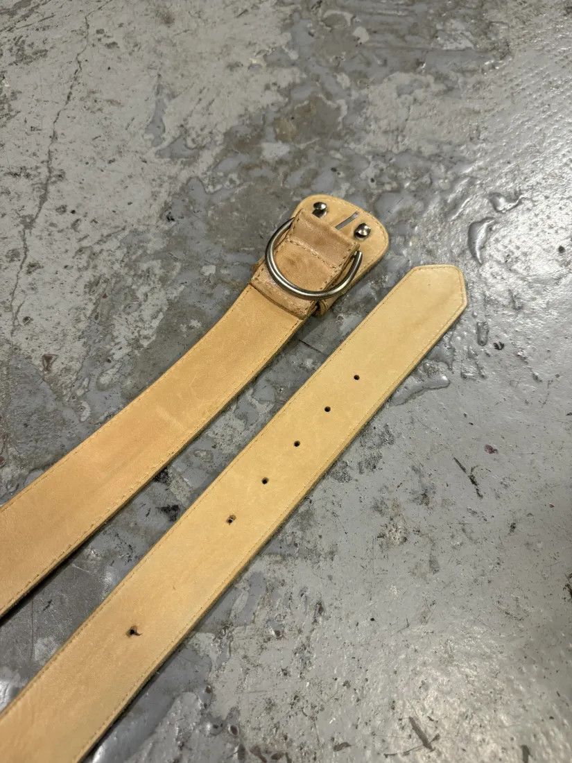 Designer × Maison Margiela × Vintage 2012 Maison Martin Margiela Beige Leather Cowboy Belt Size ONE SIZE - 5 Thumbnail