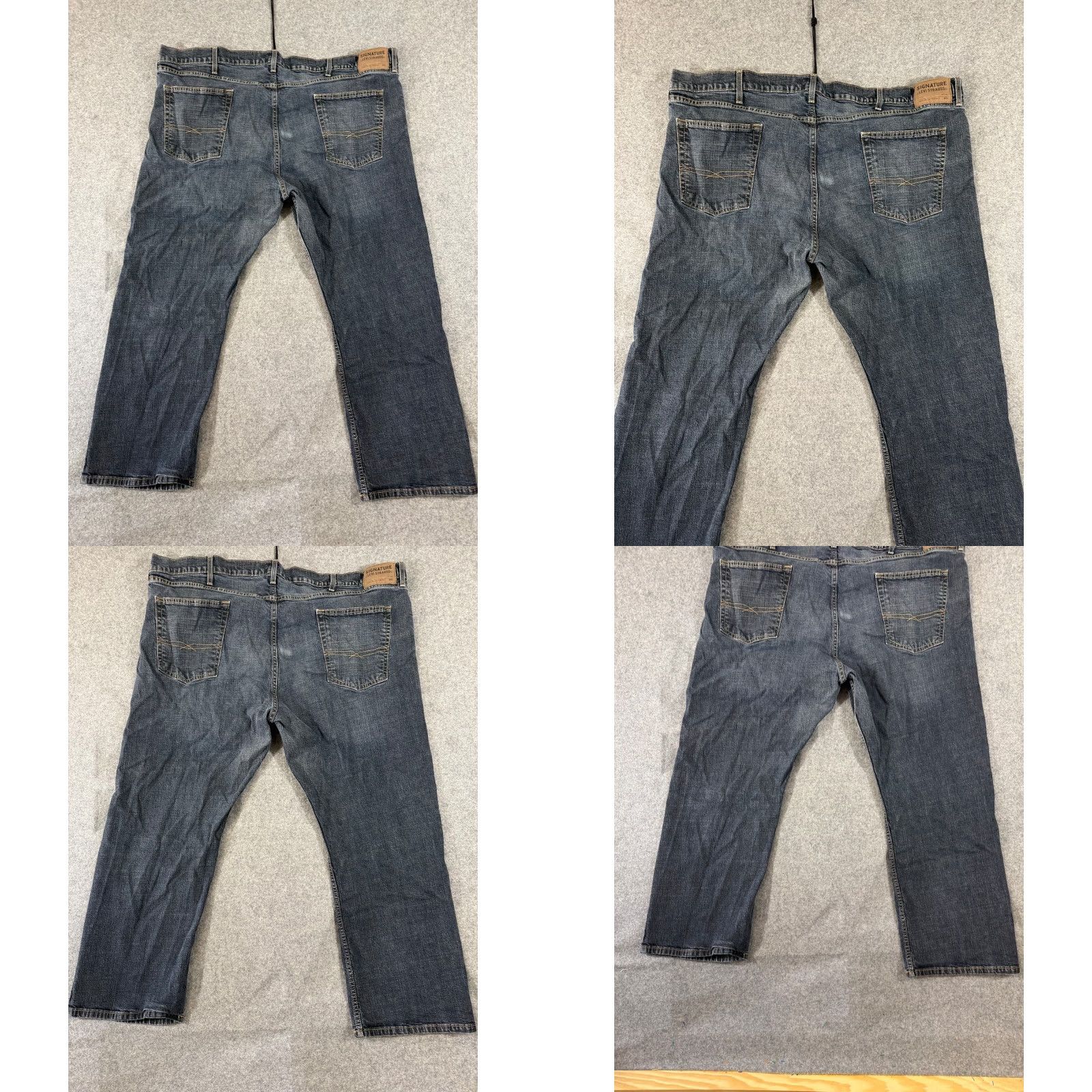 Levi's Levi's Signature S51 Jeans Mens 50x30 Blue Denim Straight Leg Stretch Dark Wash Jeans Mens Color Blue 5-Pocket City Career Outdoor Size US 34 / EU 50 - 9 Thumbnail