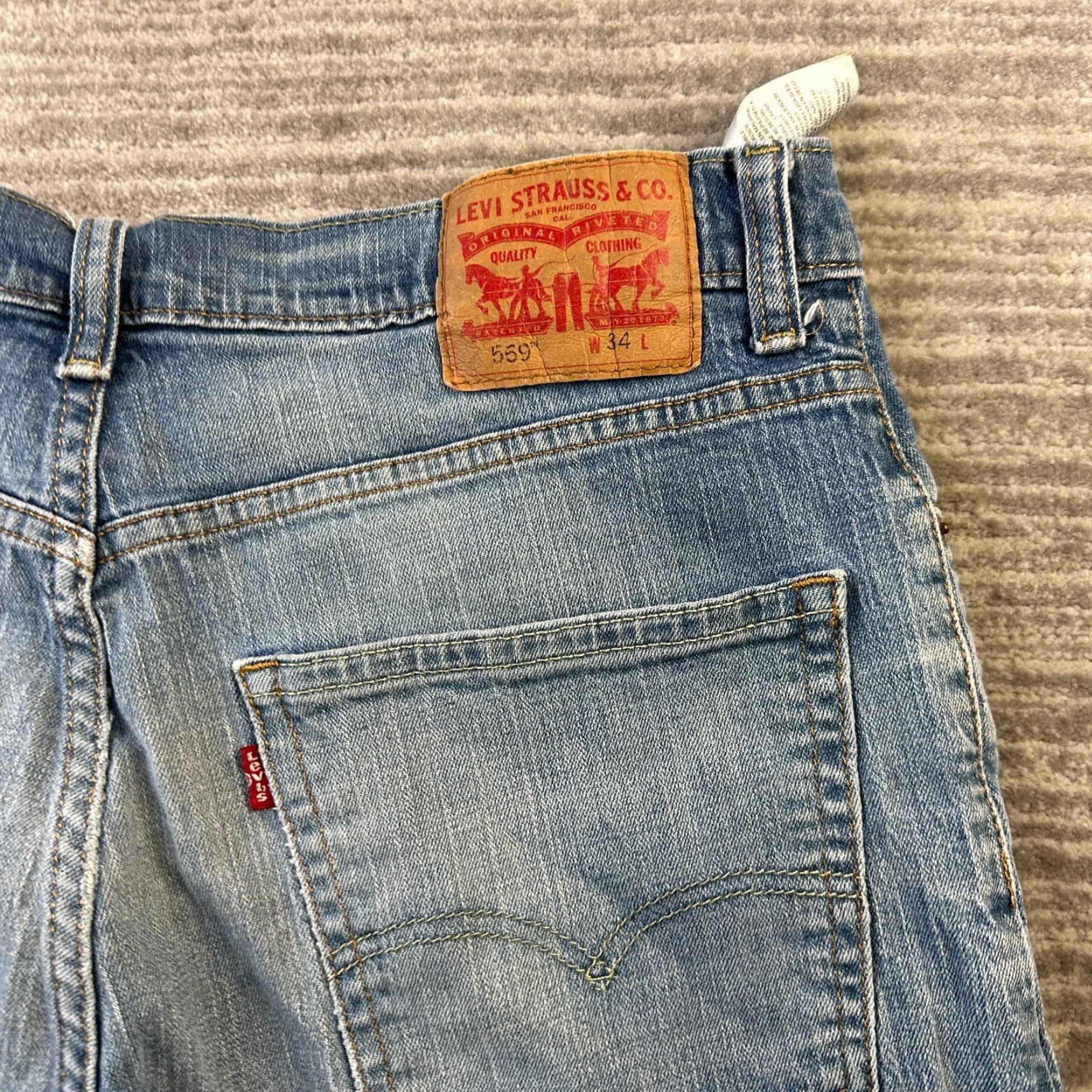 Levi's Levis Jeans Shorts Mens 34 Blue Denim Utility Skater Grunge 505 Jorts Y2K Grunge Denim Shorts Mens 34 Jeans Levi's 505 Y2K Size US 34 / EU 50 - 4 Thumbnail