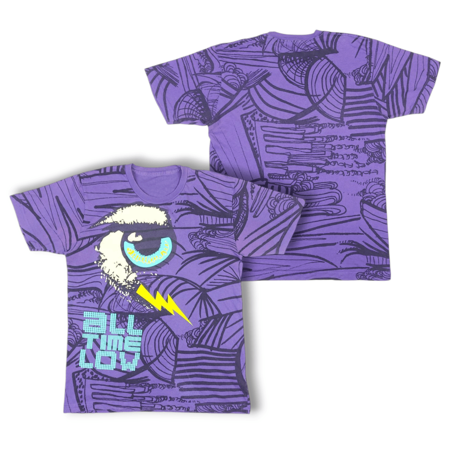 Band Tees × Vintage Vintage Y2K All Time Low Band AOP MySpace Era USA TEE Size US M / EU 48-50 / 2 - 1 Thumbnail