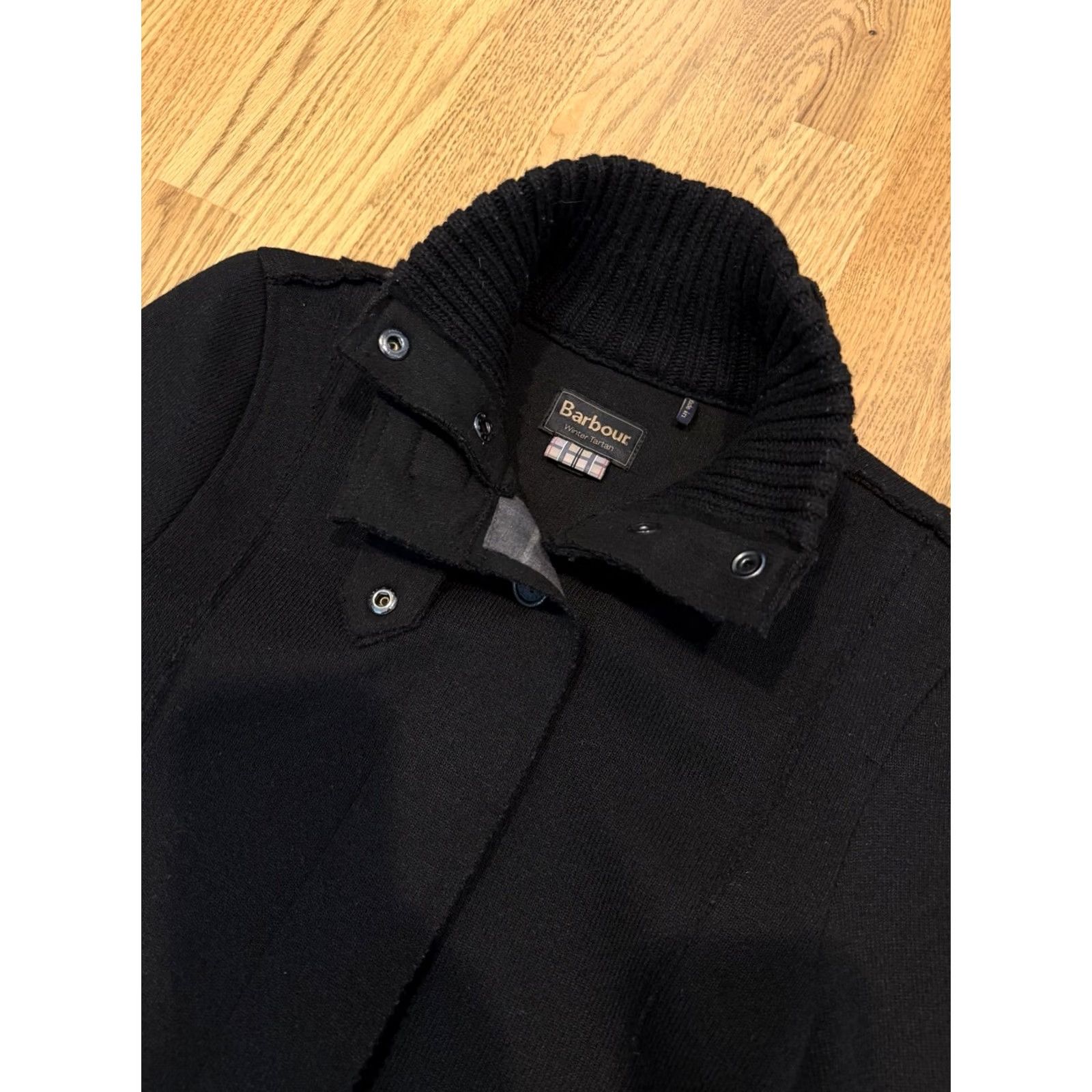 Barbour Barbour Millfire Knit Coat Jacket Men’s Size 10 Wool Blend Button Up Black Modern Classic Outdoor Pockets Collared Long Sleeve Vintage No Size L / US 10 / IT 46 - 3 Thumbnail