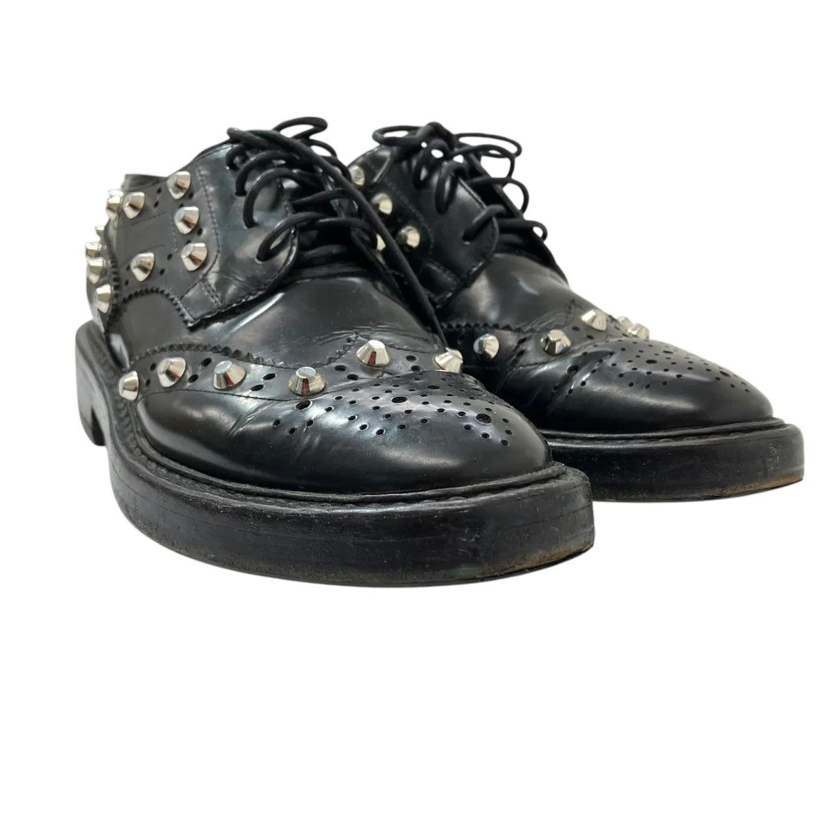 Balenciaga Studded Leather Wingtip Derby Shoes Size US 6 / IT 36 - 4 Thumbnail