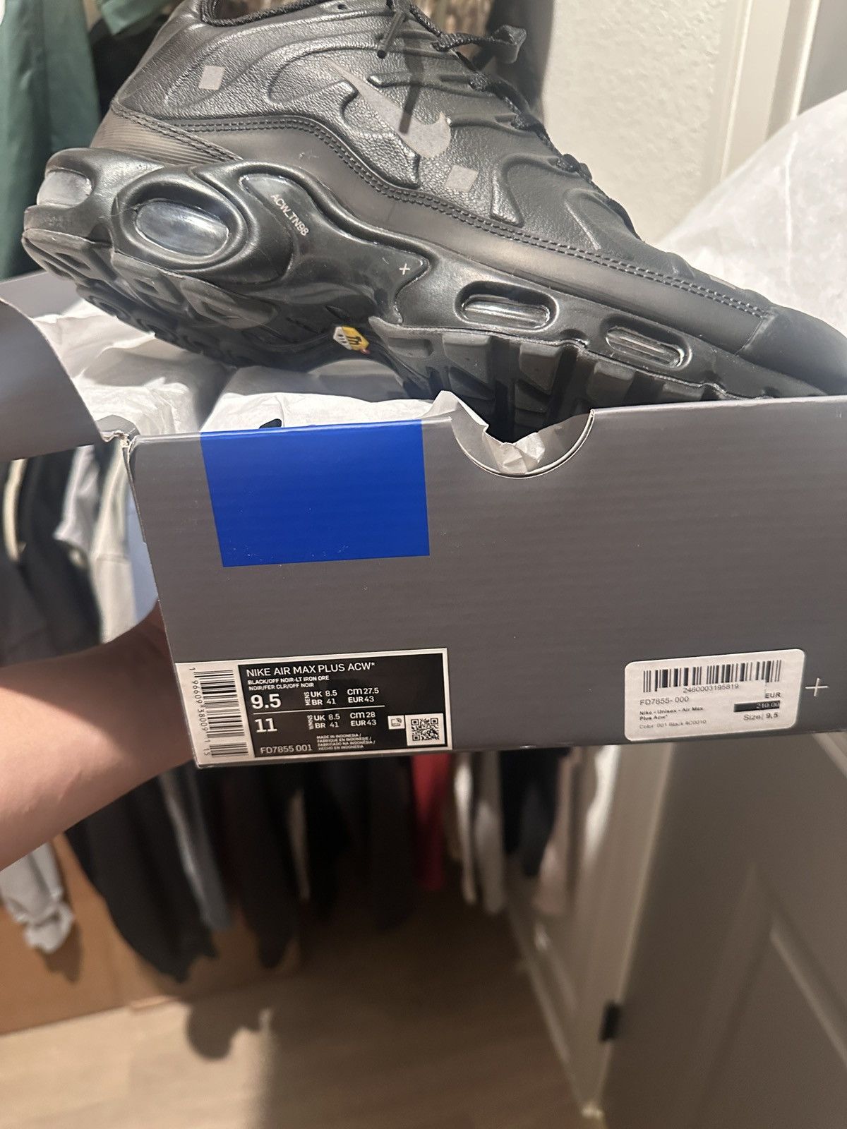 A-COLD-WALL* × Nike Men's A-Cold-Wall* × Nike Air Max Plus 'Black' Size US 9.5 / EU 42-43 - 3 Thumbnail