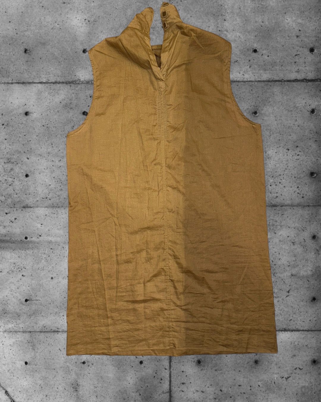 Rick Owens Rick Owens Island SS13 Sleeveless Funnel Neck Tunic Mustard Size US L / EU 52-54 / 3 - 5 Thumbnail