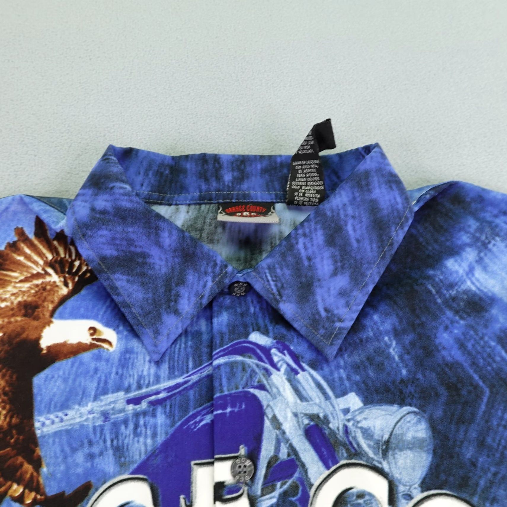 Vintage VINTAGE Orange County Choppers Shirt Mens L Blue Button-Up Motorcycle Eagle AOP Size US L / EU 52-54 / 3 - 2 Thumbnail