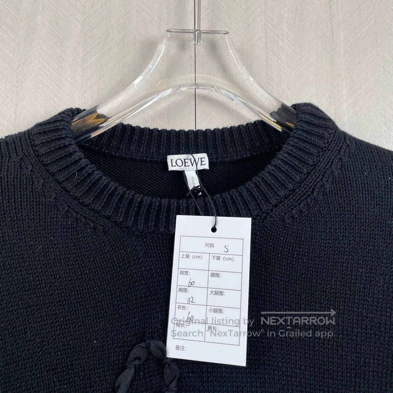 Loewe Loewe Ribbon Embroidered Logo Black Sweater. Size US S / EU 44-46 / 1 - 2 Thumbnail