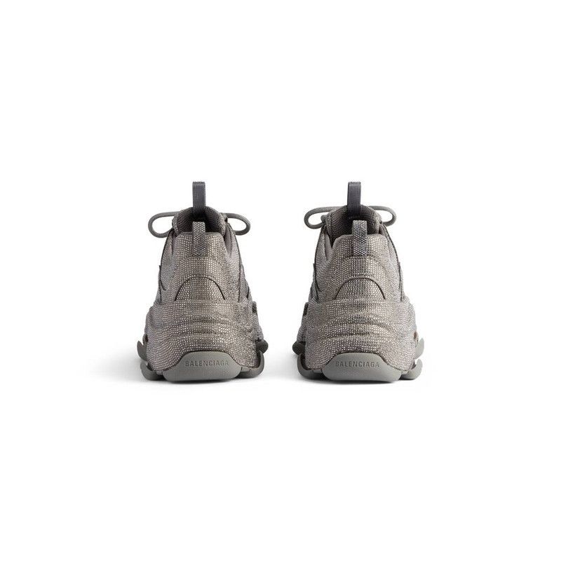 Balenciaga o1w1db10126 Triple S Sneakers With Rhinestones in Dark Grey Size US 12 / EU 45 - 5 Thumbnail