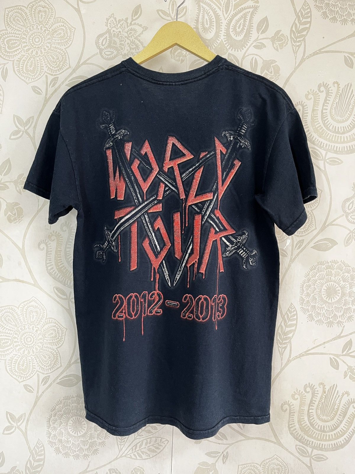 Slayer × Vintage Slayer World Tour 2012-2013 Full Printed Rock TShirt Size US M / EU 48-50 / 2 - 4 Thumbnail