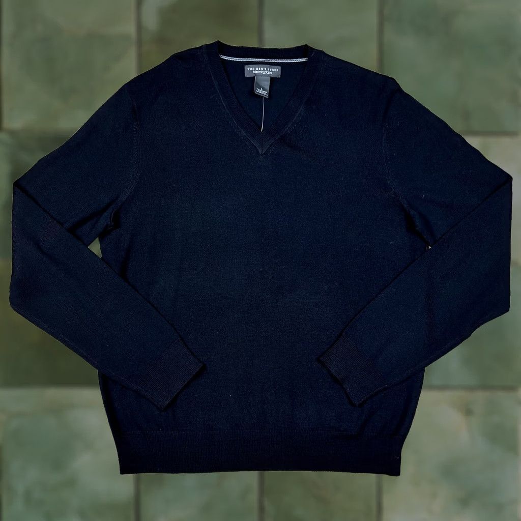 Bloomingdale's VINTAGE Bloomingdales The Mens Store Black Merino Wool V-Neck Sweater Men Large Size US L / EU 52-54 / 3 - 1 Thumbnail