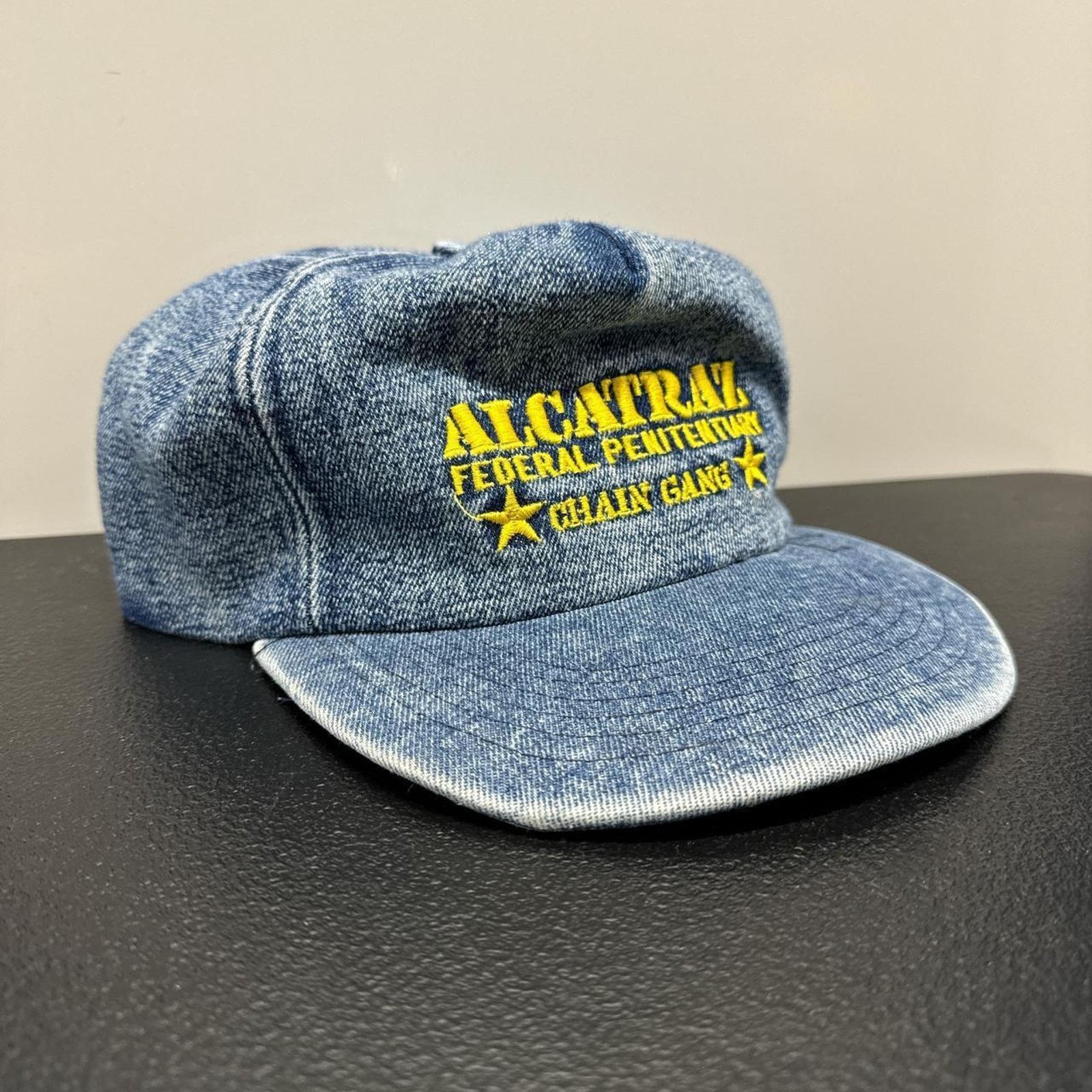 Vintage Alcatraz Chain Gang Vintage 80s Denim Trucker SnapBack Hat Size ONE SIZE - 1 Thumbnail
