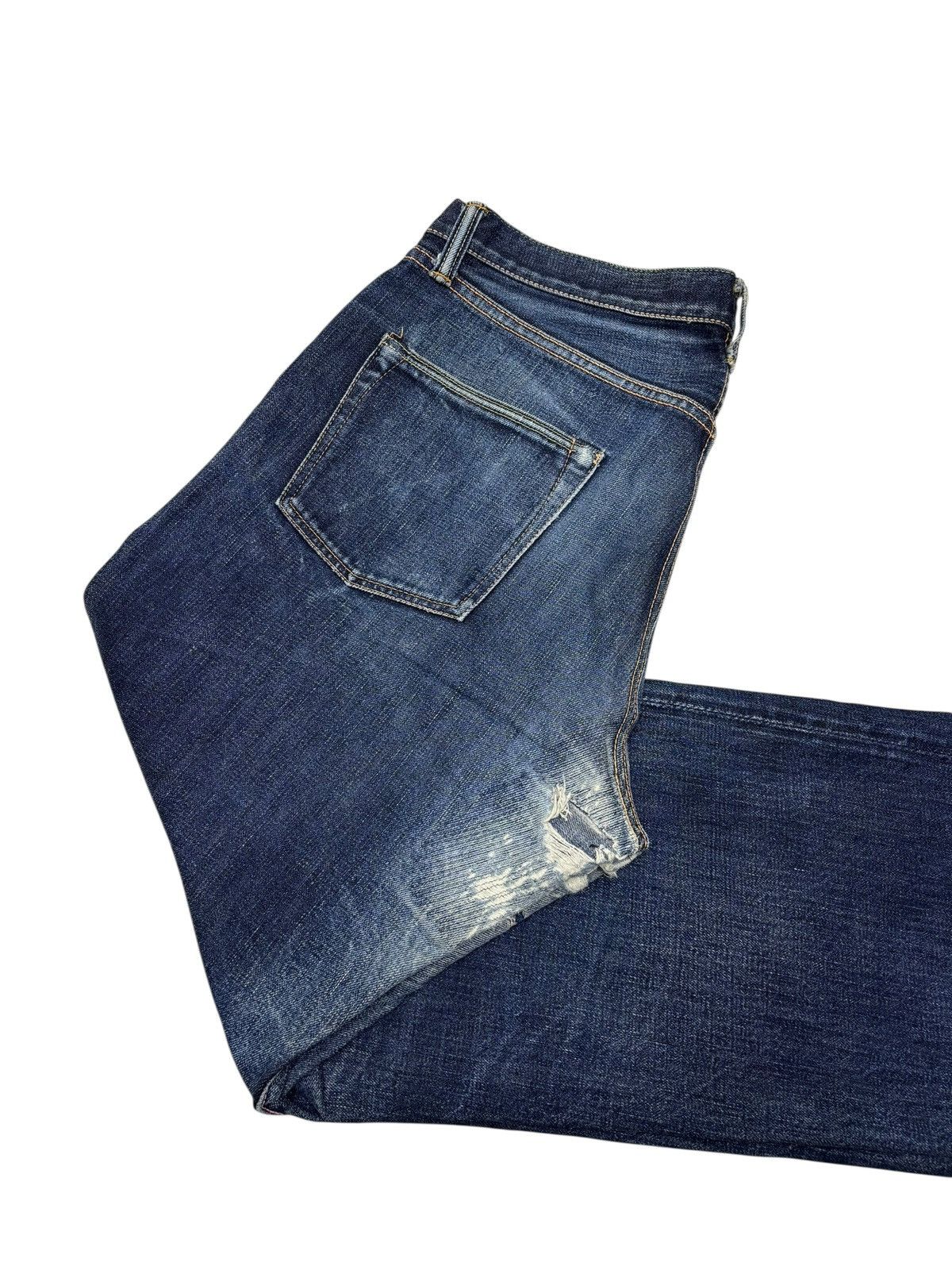 Momotaro Jeans Momotaro Selvedge Distressed Blue Denim Jeans Size US 34 / EU 50 - 9 Thumbnail