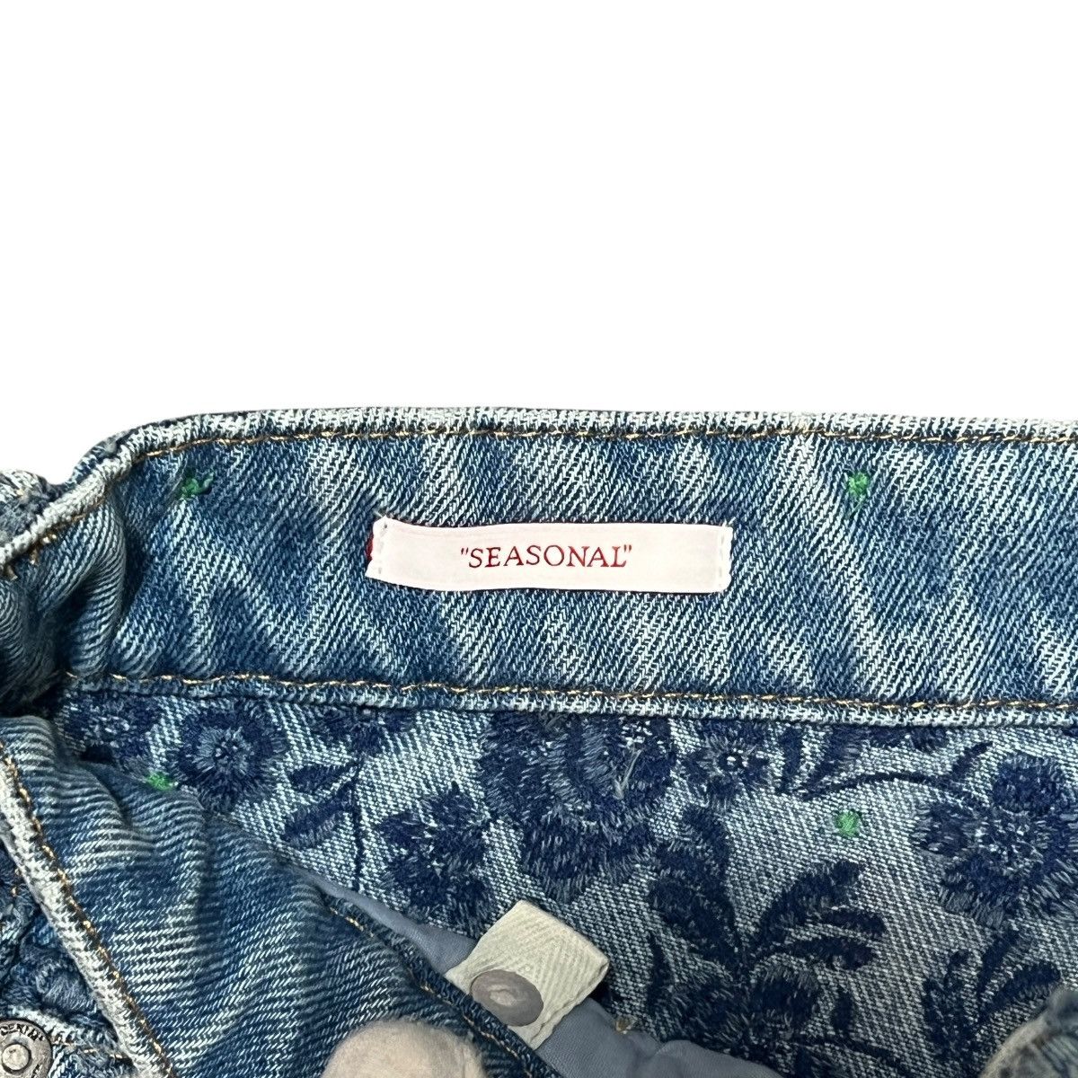 Off-White Off White 23SS Flower Embroidery Carpenter Flare Denim Blue Size US 34 / EU 50 - 4 Thumbnail