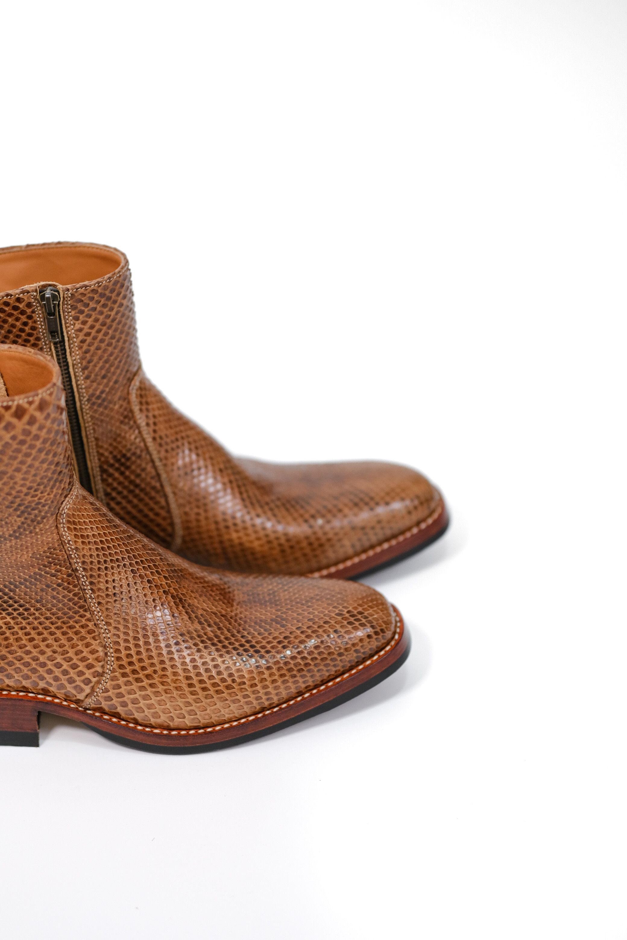 Chelsea Boots with Snake Leather Made In USA viberg