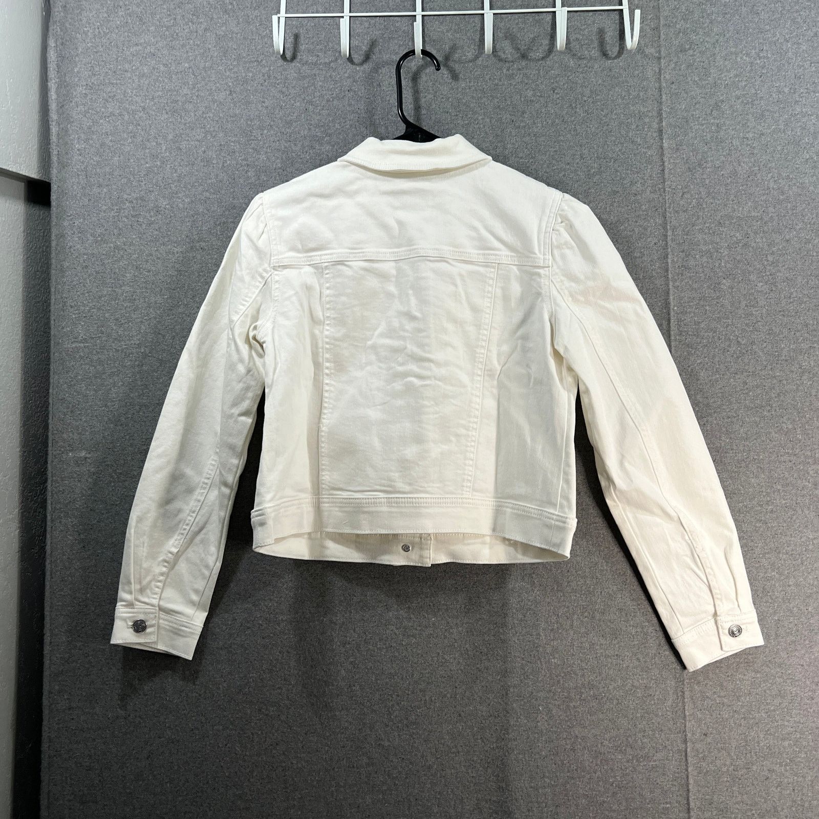 Other Candace Cameron Bure Puff-Sleeve White Denim Size XXS / US 00 / IT 34 - 2 Thumbnail