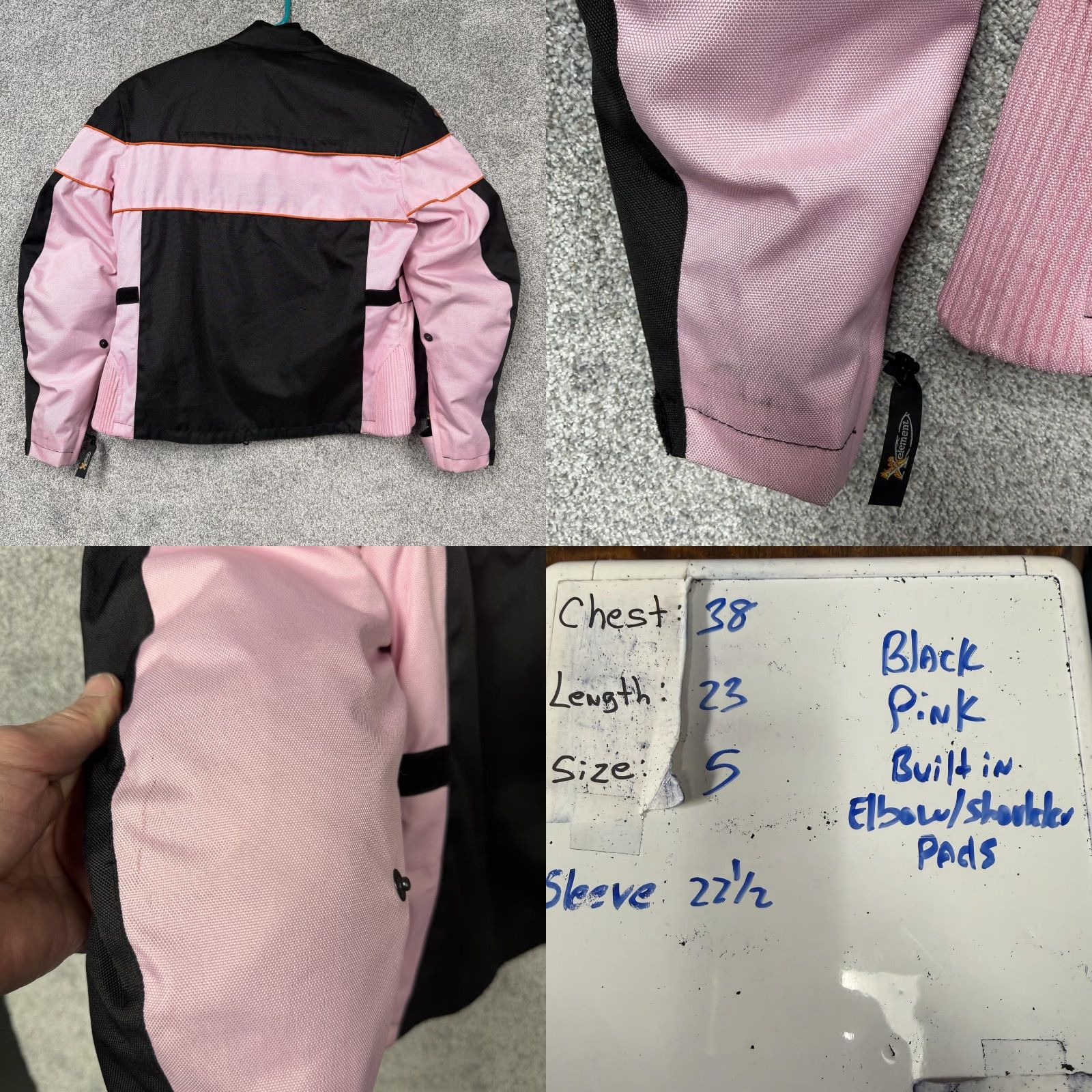 Element Xelement Motorcycle Jacket Womens Small Black Pink Waterproof Padded Insulated Size S / US 4 / IT 40 - 11 Thumbnail