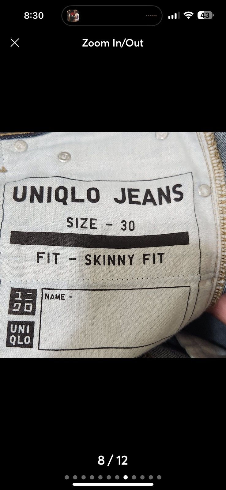 Uniqlo × Vintage Uniqlo Skinny Fit Red Line Selvedge Jeans – (Fits 32x33) Size US 32 / EU 48 - 8 Thumbnail
