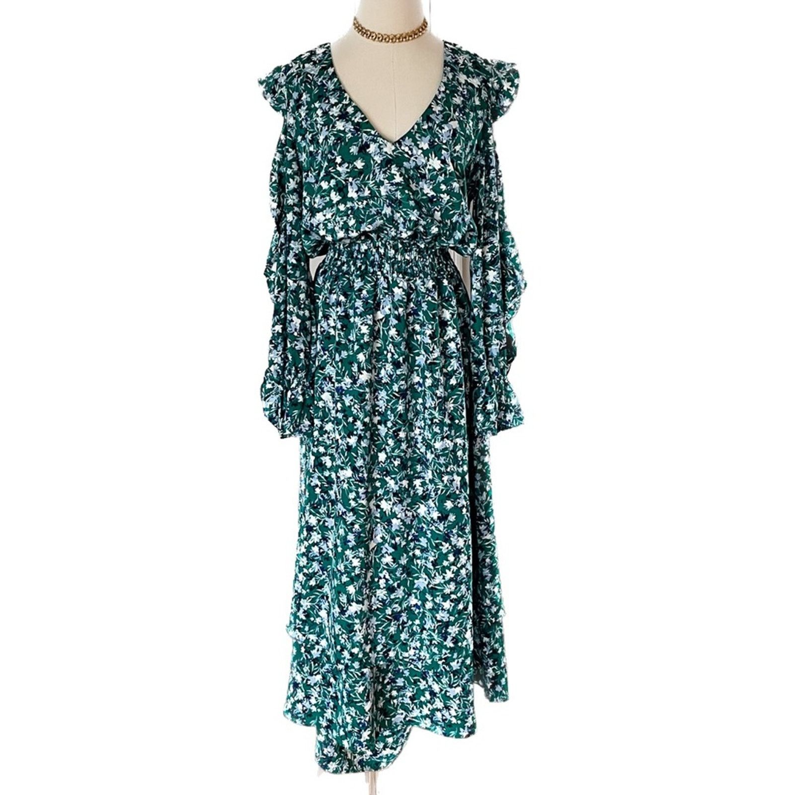 MISA Los Angeles MISA LA Floral Ruffle Cold Shoulder Tiered Maxi Dress M Size M / US 6-8 / IT 42-44 - 9 Thumbnail