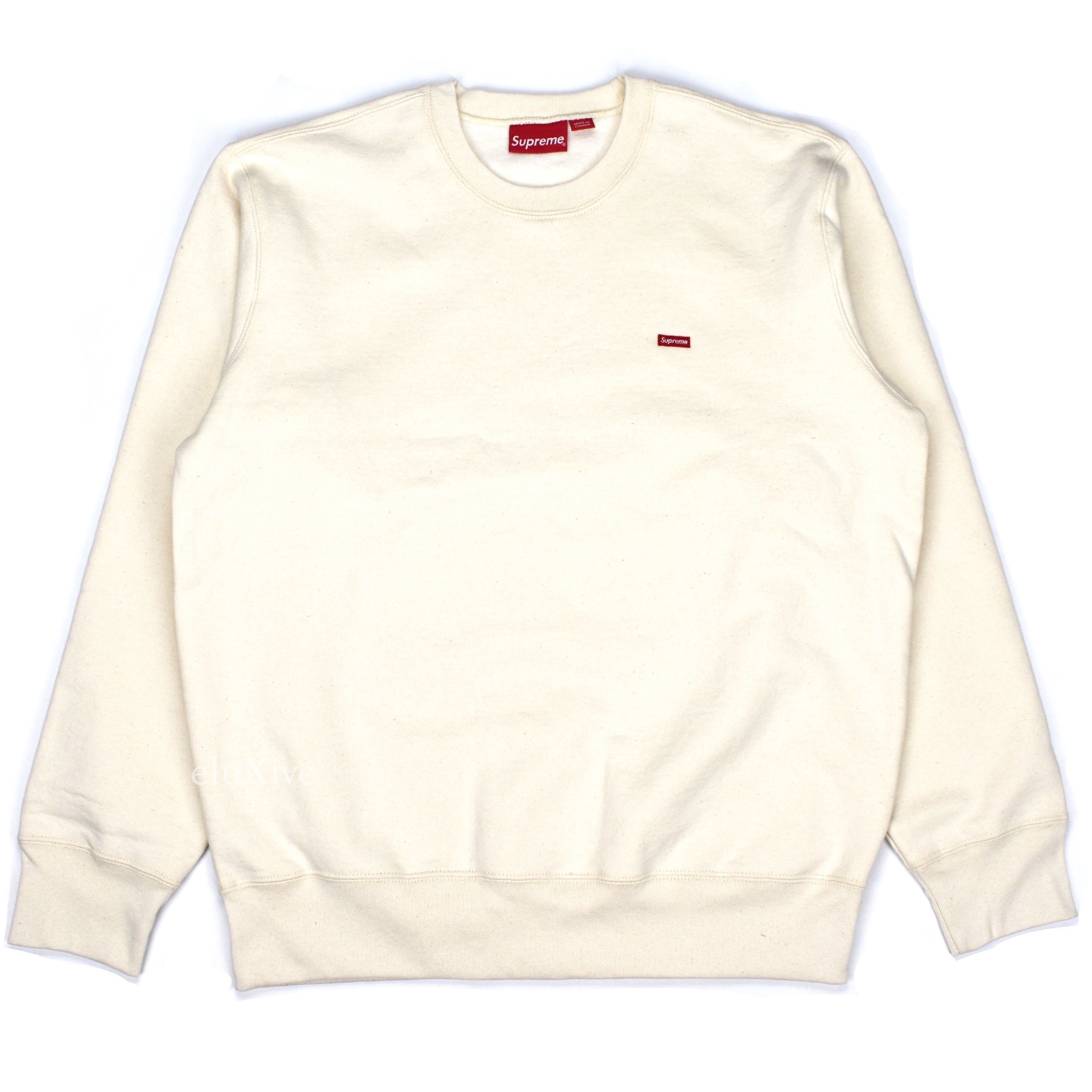 Supreme Supreme FW19 Small Box Logo Crewneck Sweatshirt Natural DS Size US L / EU 52-54 / 3 - 1 Preview