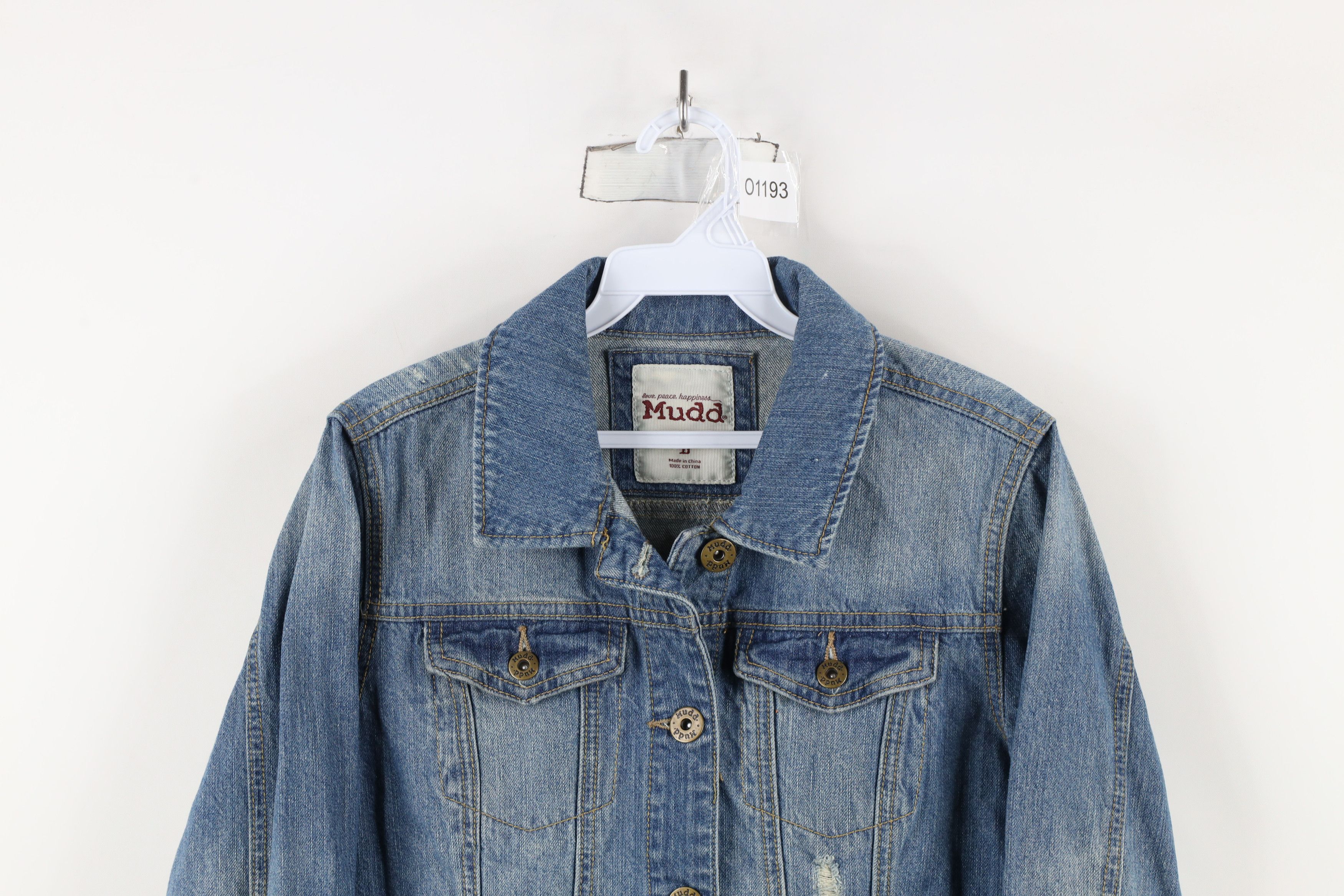 Vintage Vintage Y2K MUDD Cropped Baby Doll Denim Trucker Jacket Size L / US 10 / IT 46 - 2 Thumbnail
