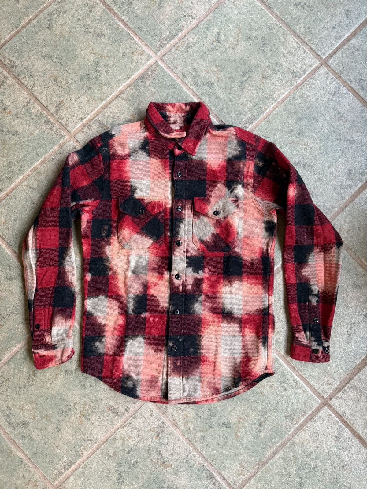 Supreme Supreme Bleached Buffalo Heavyweight Flannel Red FW13 Size US S / EU 44-46 / 1 - 1 Thumbnail
