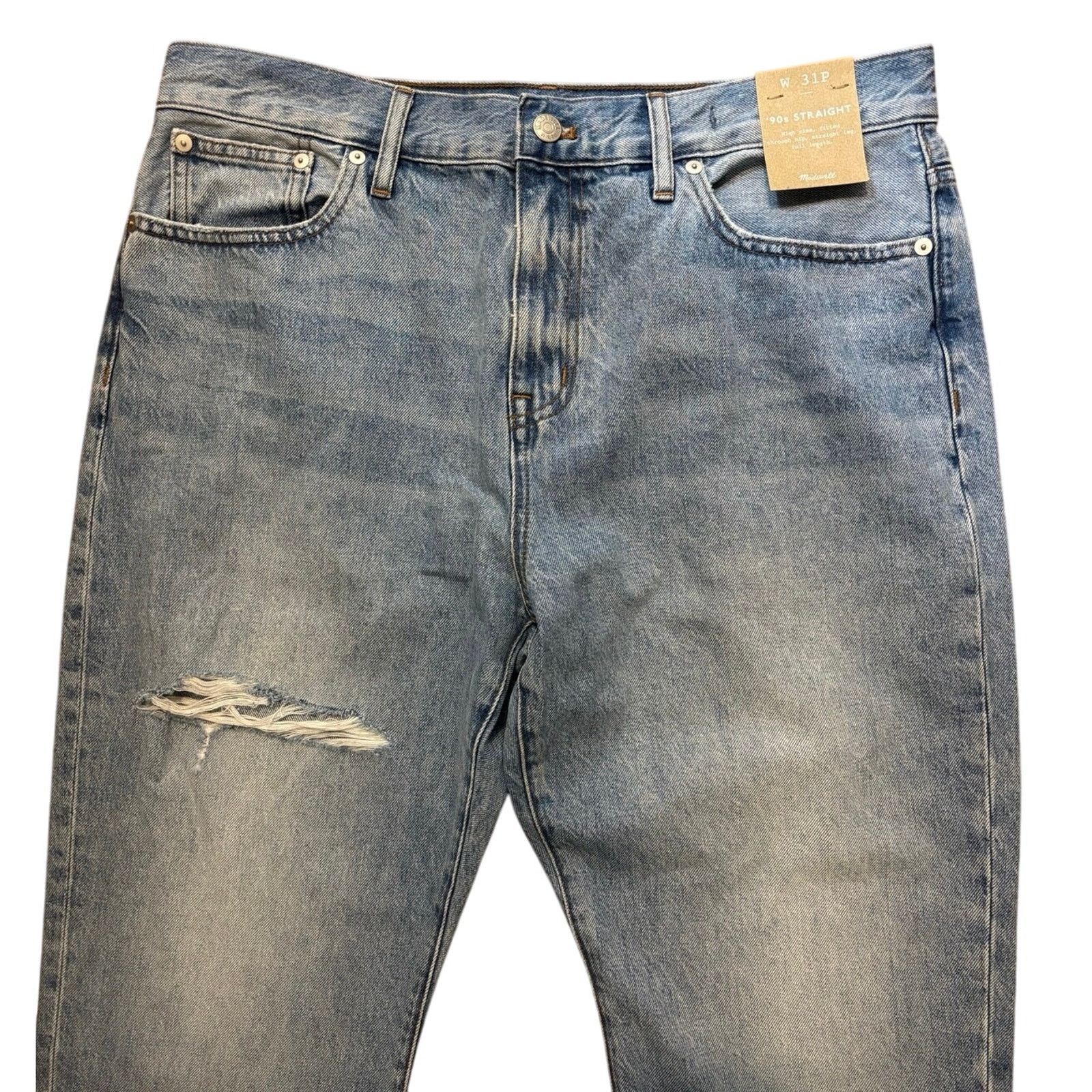 Madewell NWT Madewell The Petite '90s Straight Jean Revoir Wash 31P Size 31" - 5 Thumbnail