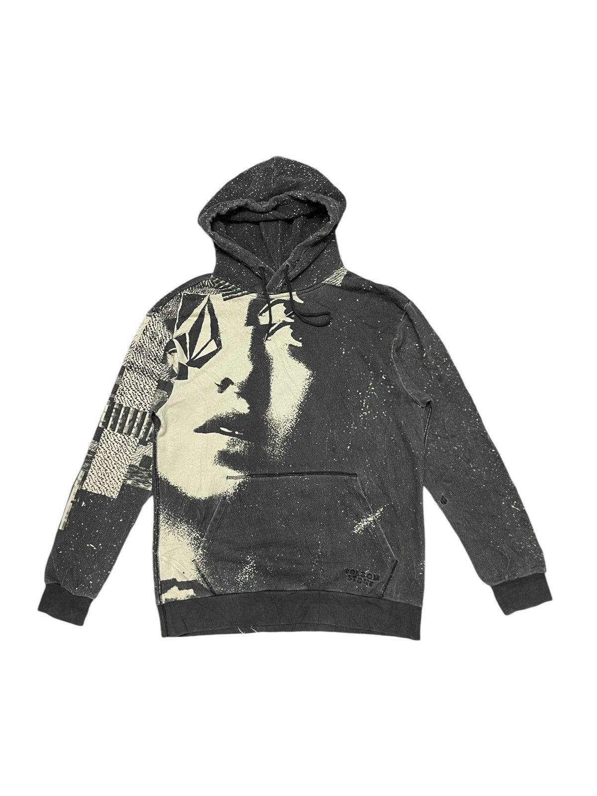 Pre-owned Volcom 2000s  Stone X Noa Deane All Overprint Hoodie In Black
