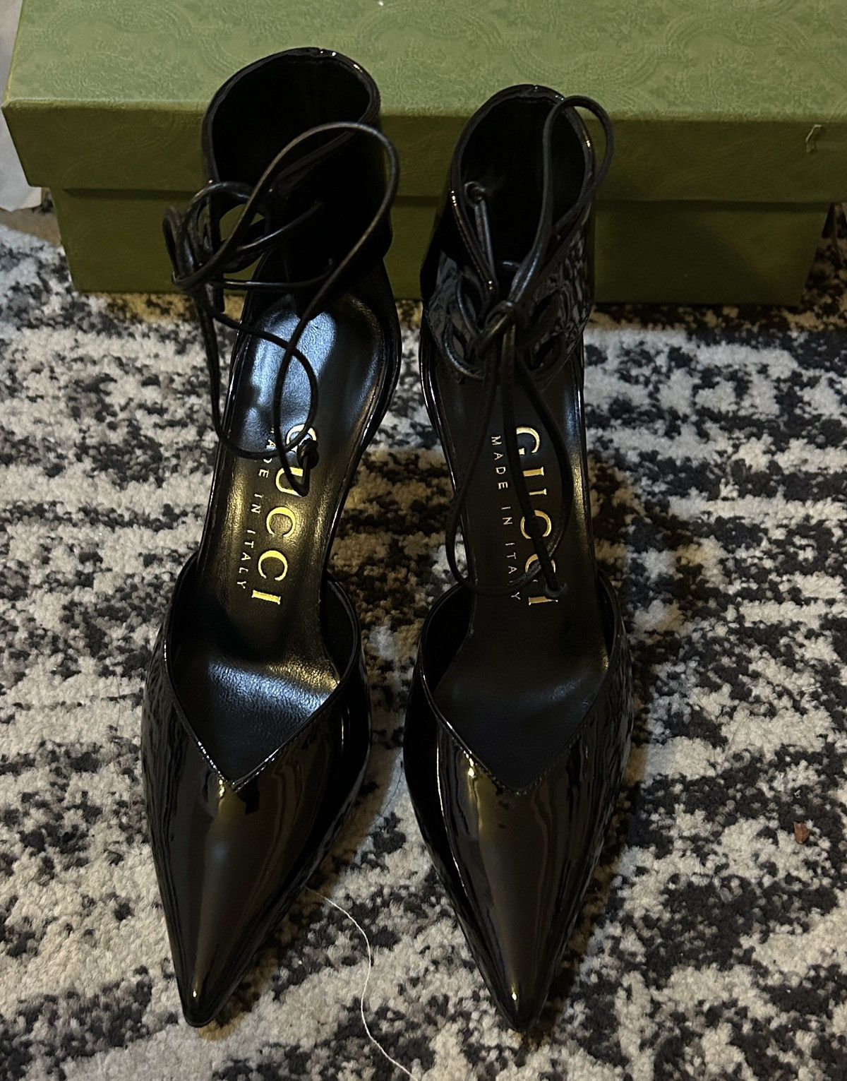 Gucci Gucci 105mm patent leather pumps Size US 5 / IT 35 - 3 Thumbnail