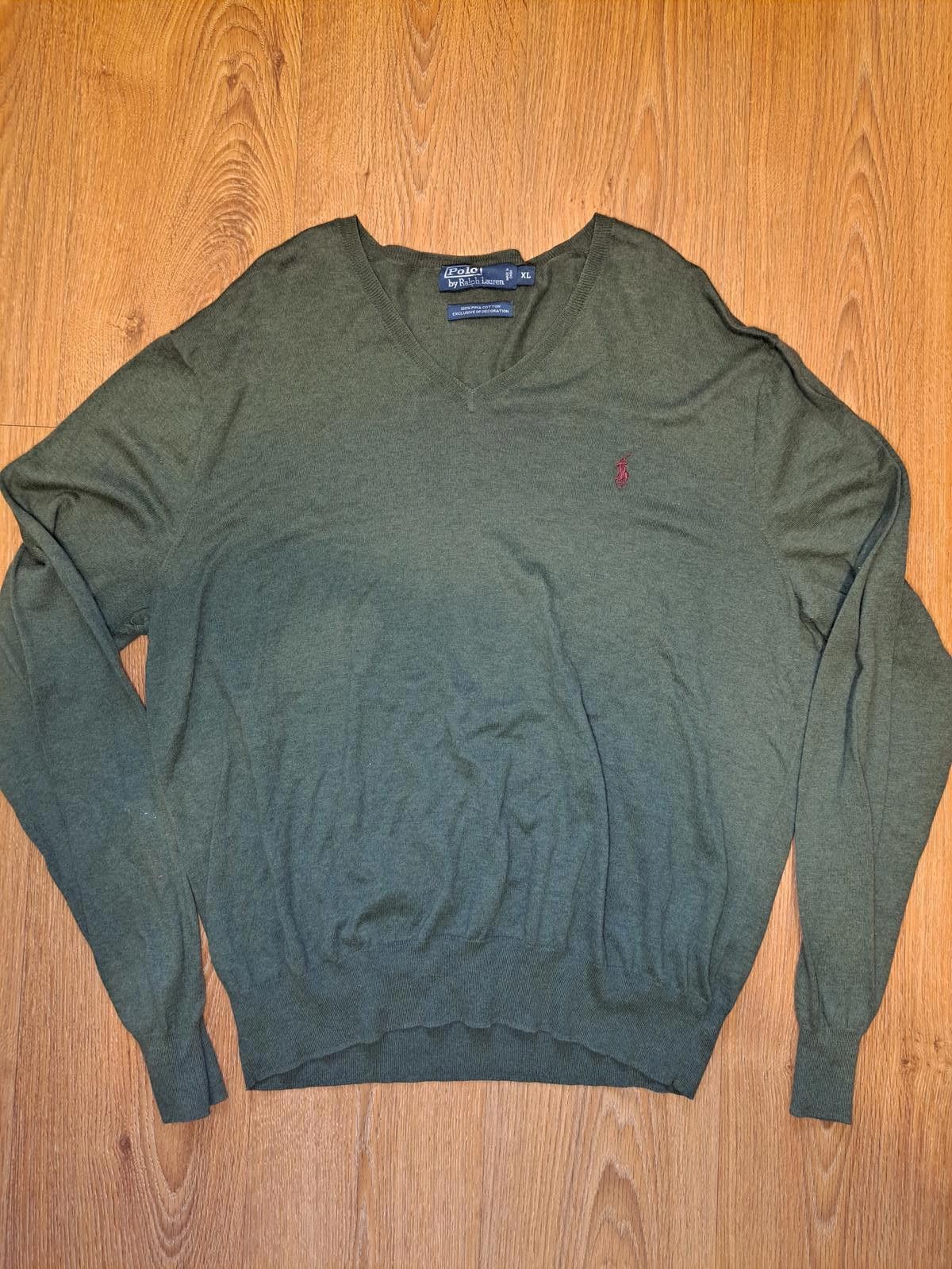 Polo Ralph Lauren VINTAGE Polo Ralph Lauren Sweater Mens XL Green Pima Cotton Size US XL / EU 56 / 4 - 1 Thumbnail