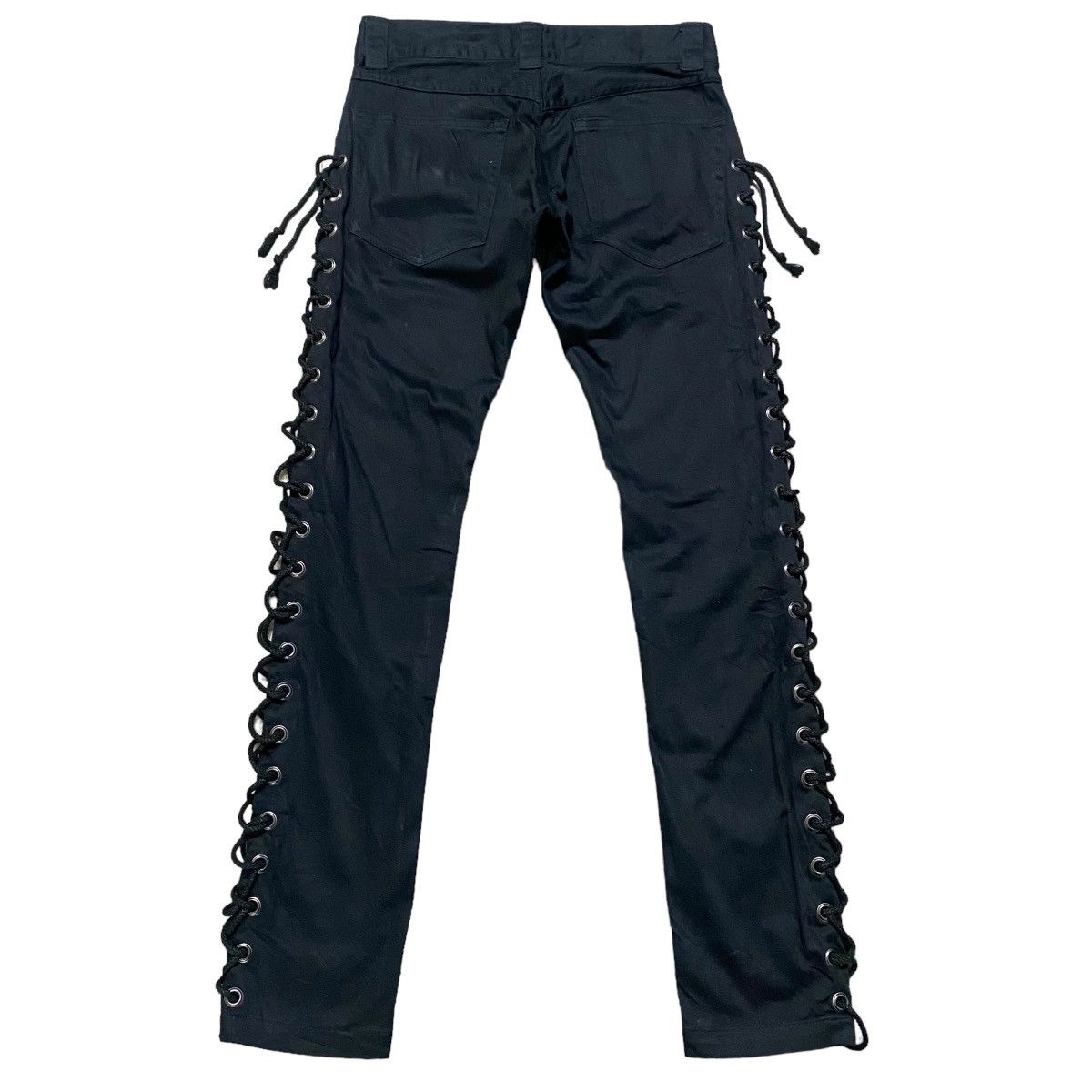 Japanese Brand BLACK VARIA Lace Up Skinny Jeans Size US 29 - 2 Thumbnail