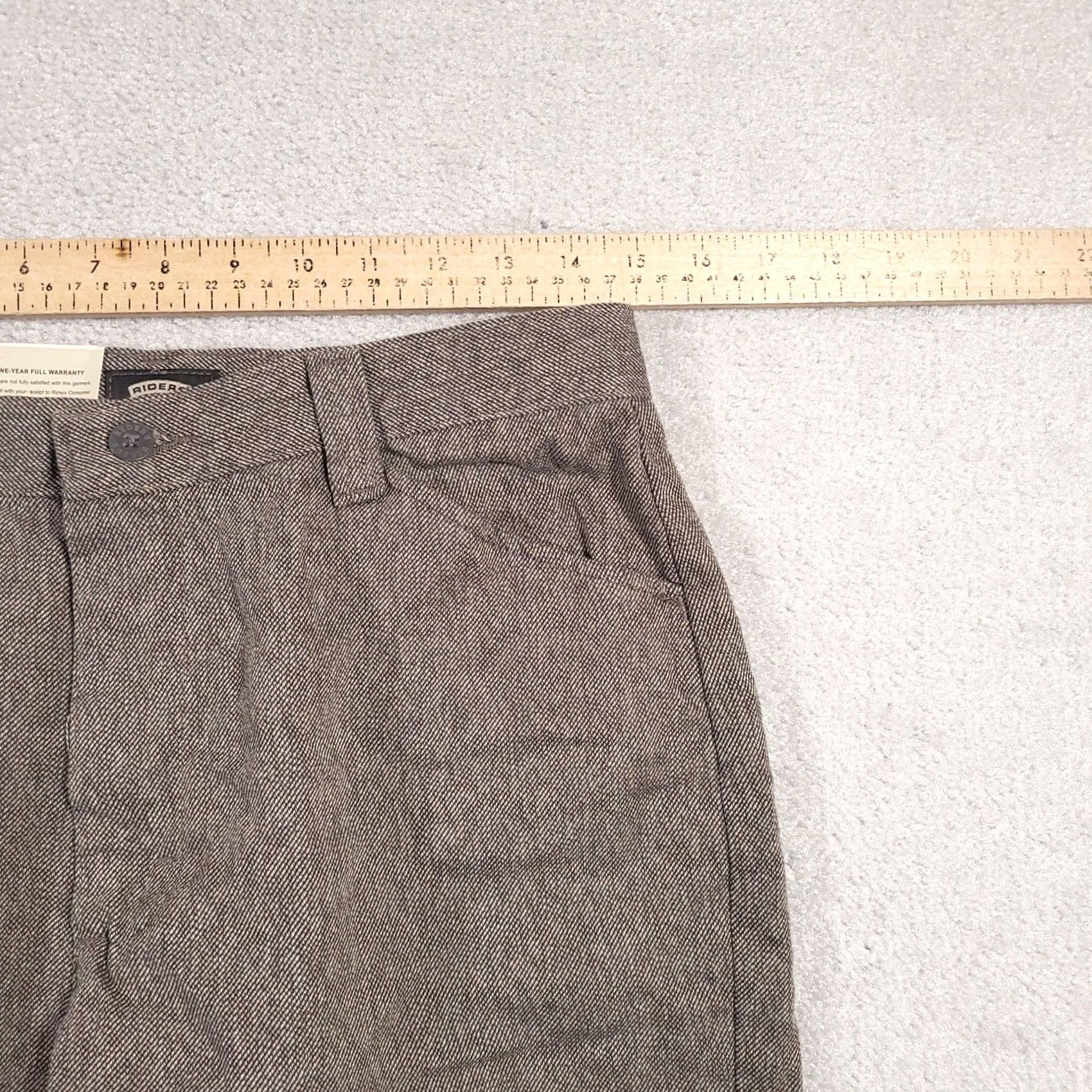Lee Lee Riders Pants Women's 10P Brown Black Twist Eased Tapered High Rise Chino 28in Inseam Size 32" / US 10 / IT 46 - 7 Thumbnail