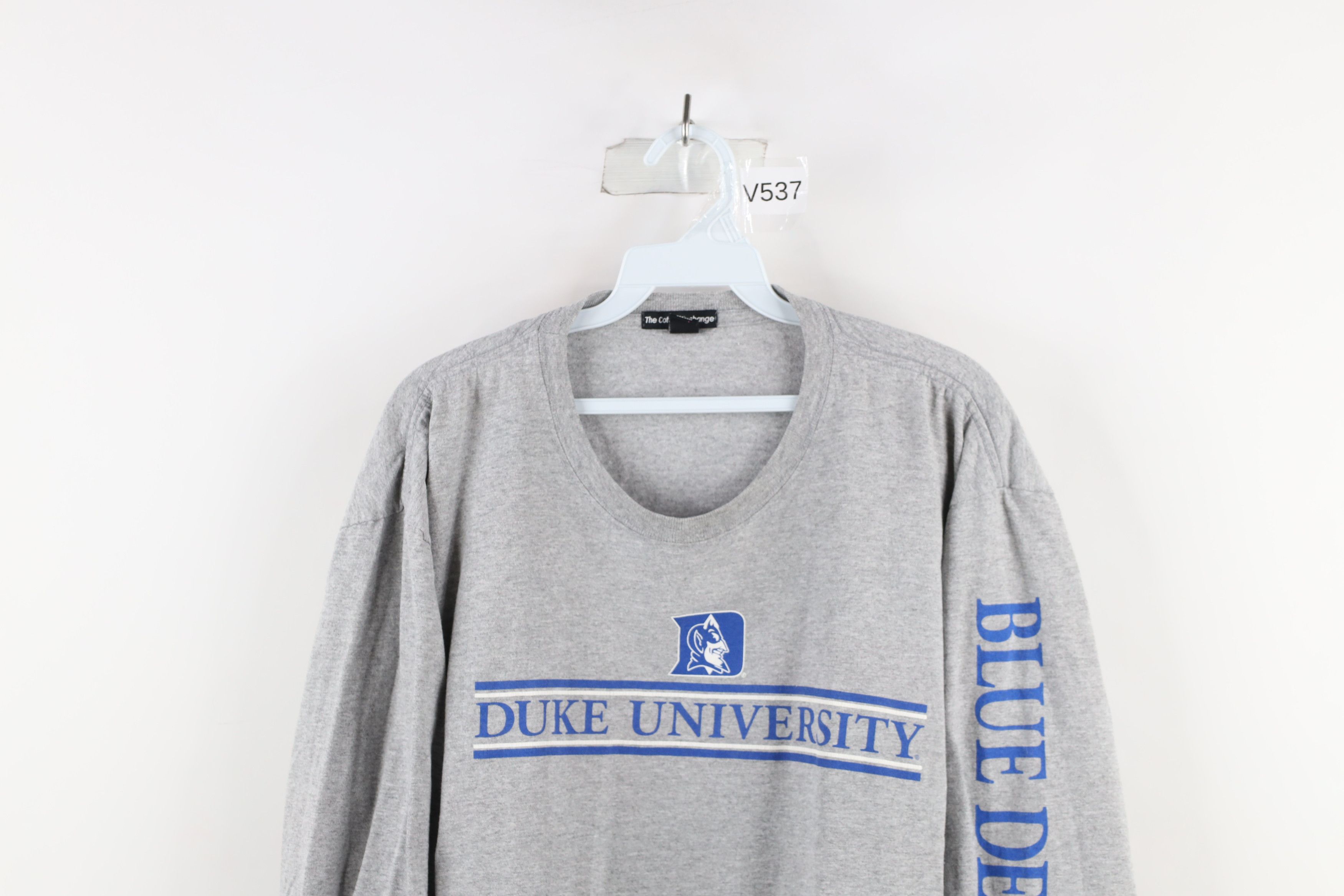 Vintage Vintage 90s Duke University Long Sleeve T-Shirt Gray USA Size US XL / EU 56 / 4 - 2 Thumbnail