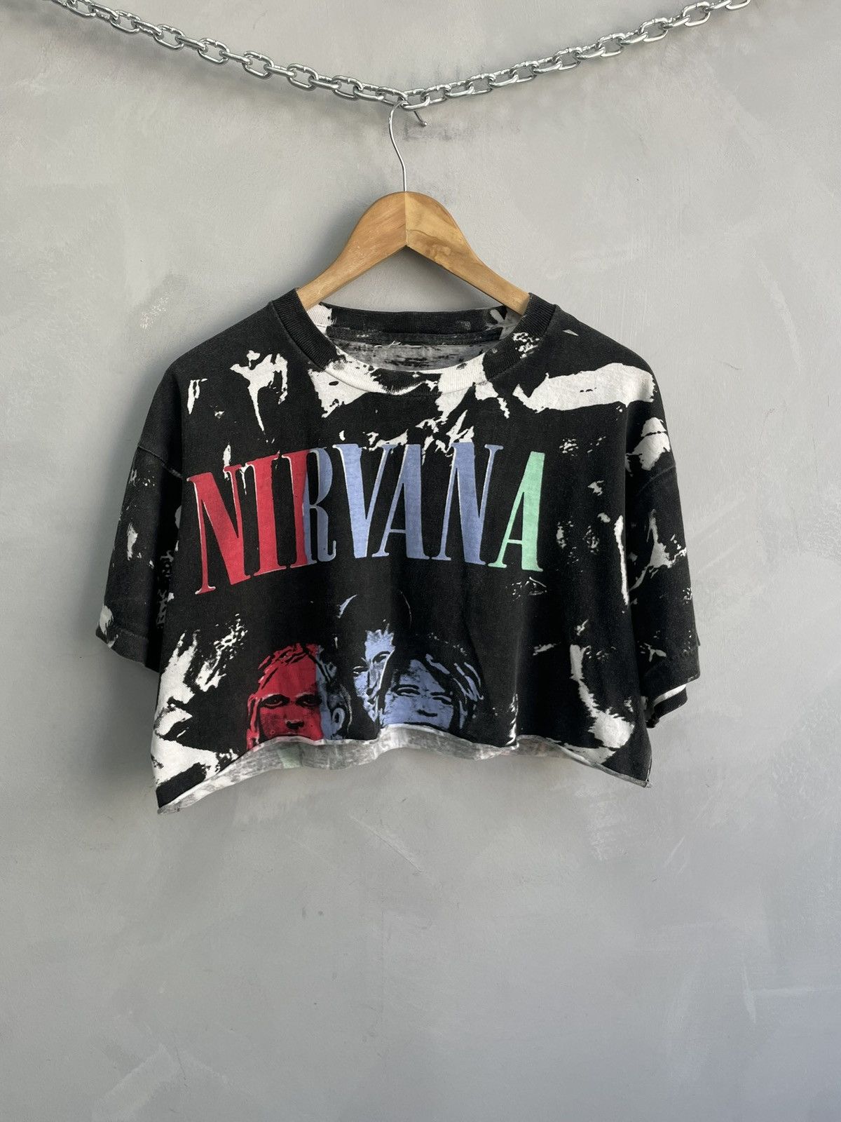 Nirvana Nirvana cropped custom 90s over print tee singlestitch Size US M / EU 48-50 / 2 - 1 Thumbnail