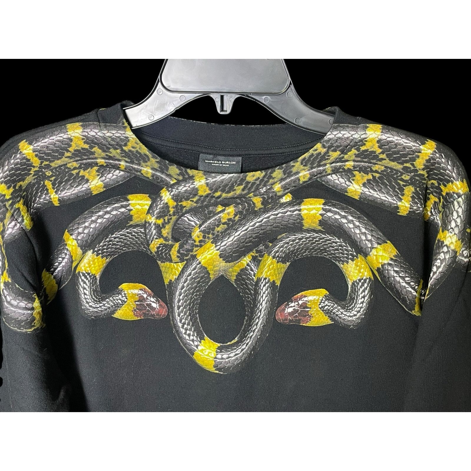 Marcelo Burlon Marcelo Burlon Snake Print Long Sleeve Crewneck Sweatshirt Size US XS / EU 42 / 0 - 7 Thumbnail