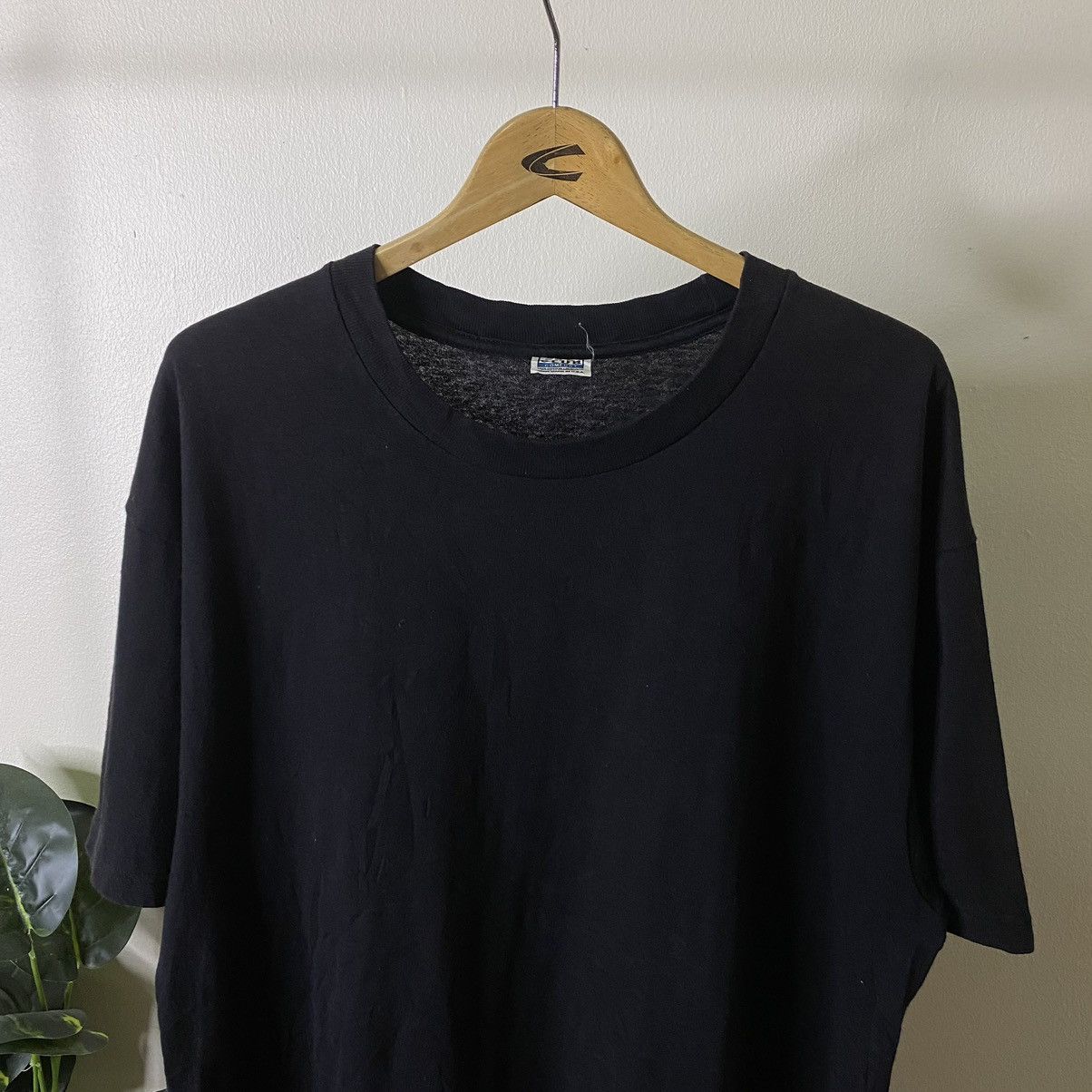Vintage Vintage 90s Proclub Black Blank Nice & Crispy Cotton Tee Size US XL / EU 56 / 4 - 2 Thumbnail