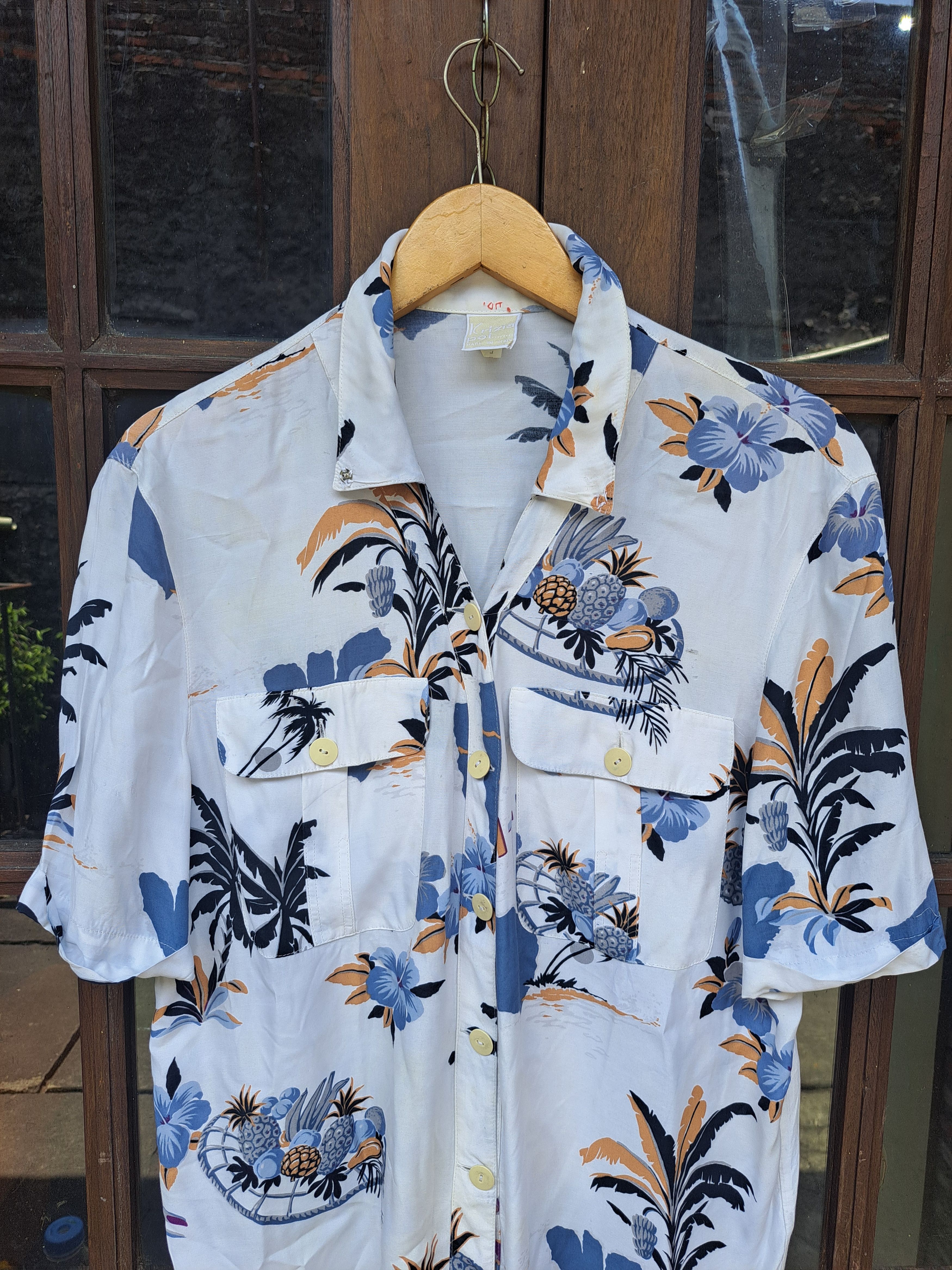 Krizia Vintage 90s KRIZIA POI Hawaiian Rayon Shirts Women Large Size L / US 10 / IT 46 - 2 Thumbnail