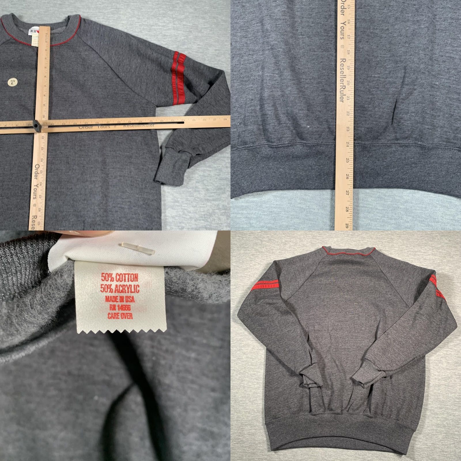 Vintage VINTAGE Bassett-Walker Sweatshirt Mens Large Gray Crewneck Raglan Made USA 90s Size US L / EU 52-54 / 3 - 8 Thumbnail