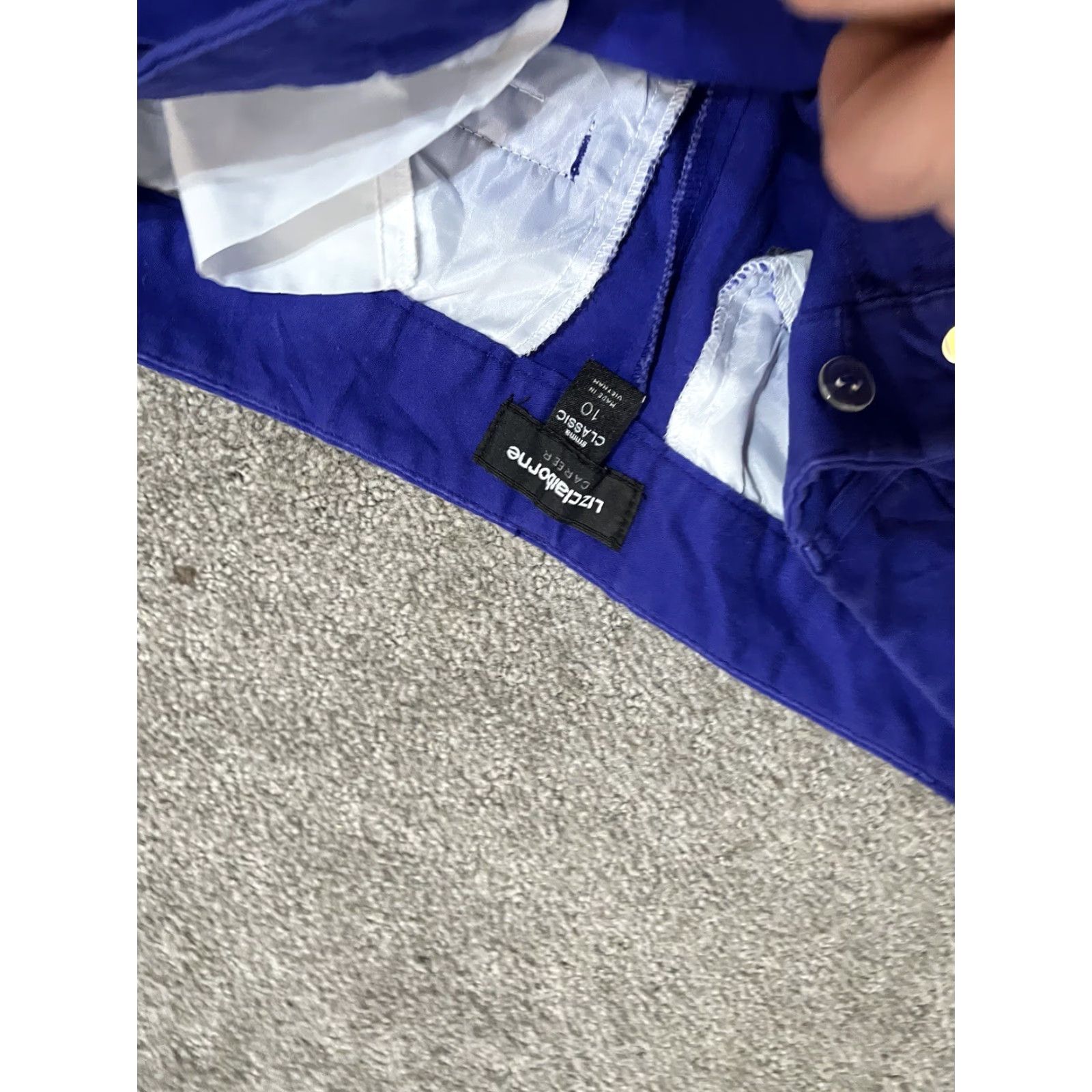 Liz Claiborne Liz Claiborne Womens Career Classic Pants Straight Blue 10 Slim Stretch Twill Tailored Flat Front 26in Inseam Mens Ladies Girls Womens Size 32" / US 10 / IT 46 - 5 Thumbnail