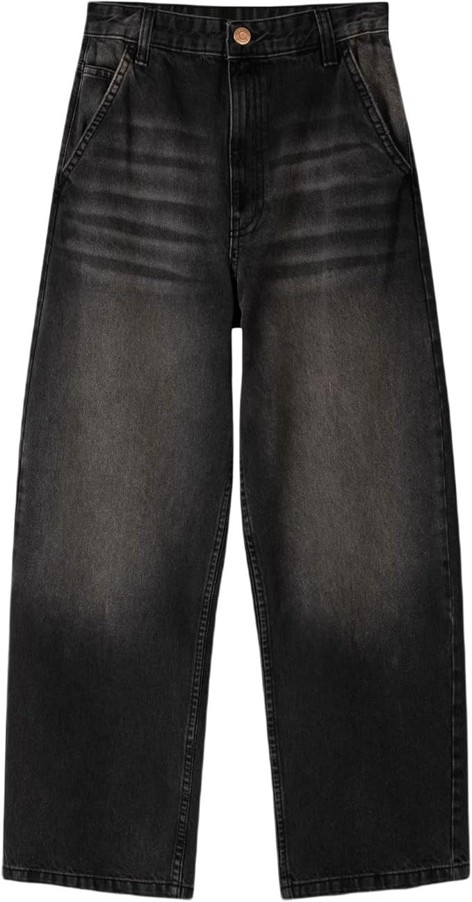 Jean (Quality) Wide leg baggy black stone washed denim Size US 36 / EU 52 - 4 Thumbnail