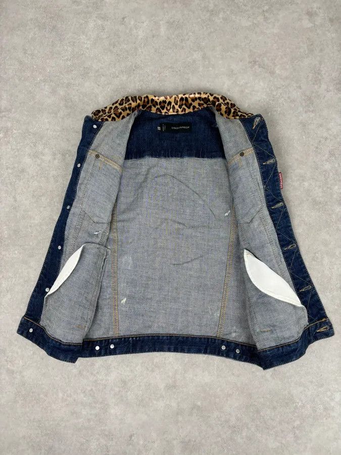 Dsquared2 SS2013 Dsquared2 Blue Distressed Leopard Collar Denim Vest Size US M / EU 48-50 / 2 - 8 Thumbnail