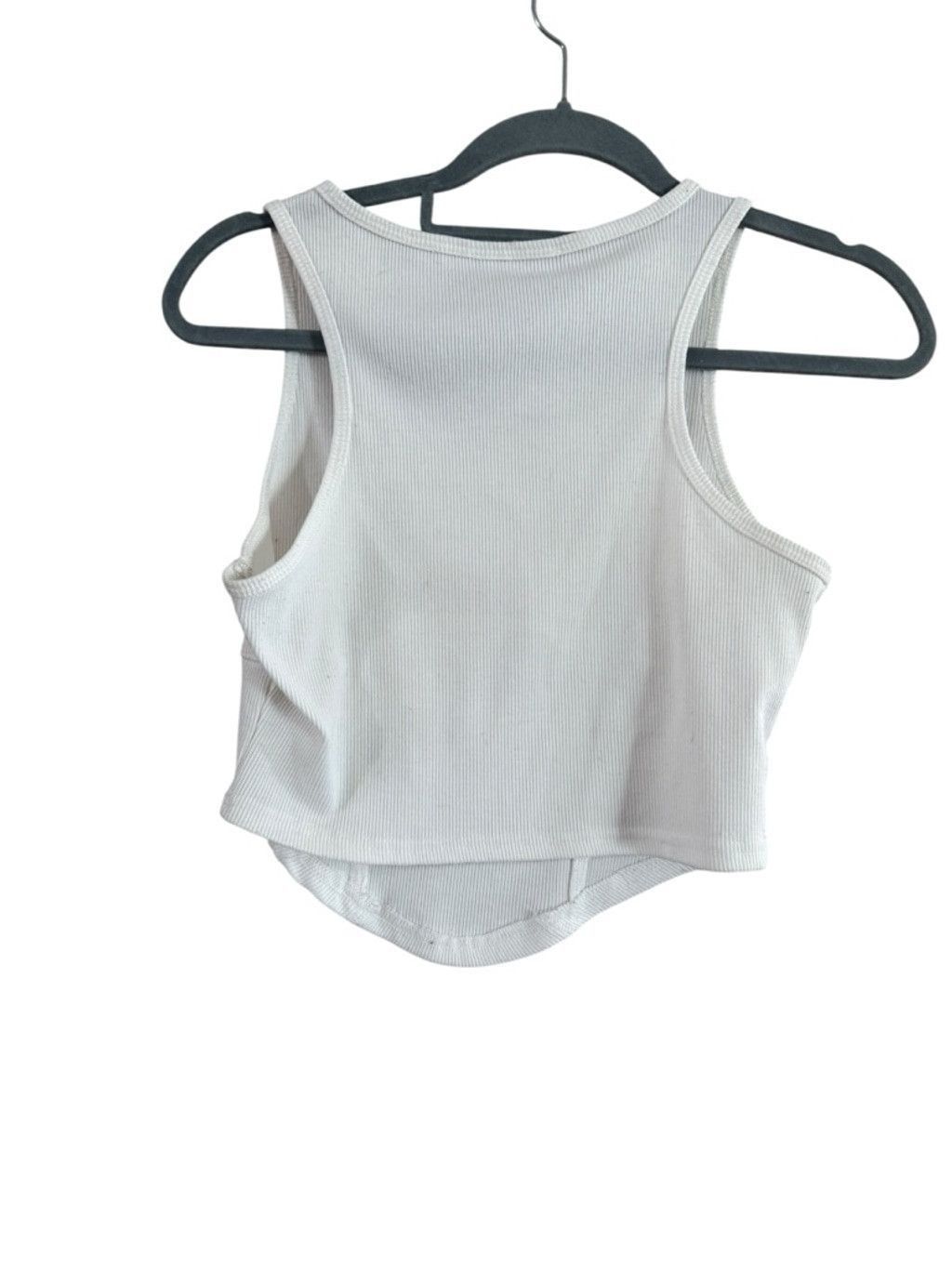 Cider Women's Cider White Ribbed Asymmetrical Hem Tank Top M Size M / US 6-8 / IT 42-44 - 8 Thumbnail