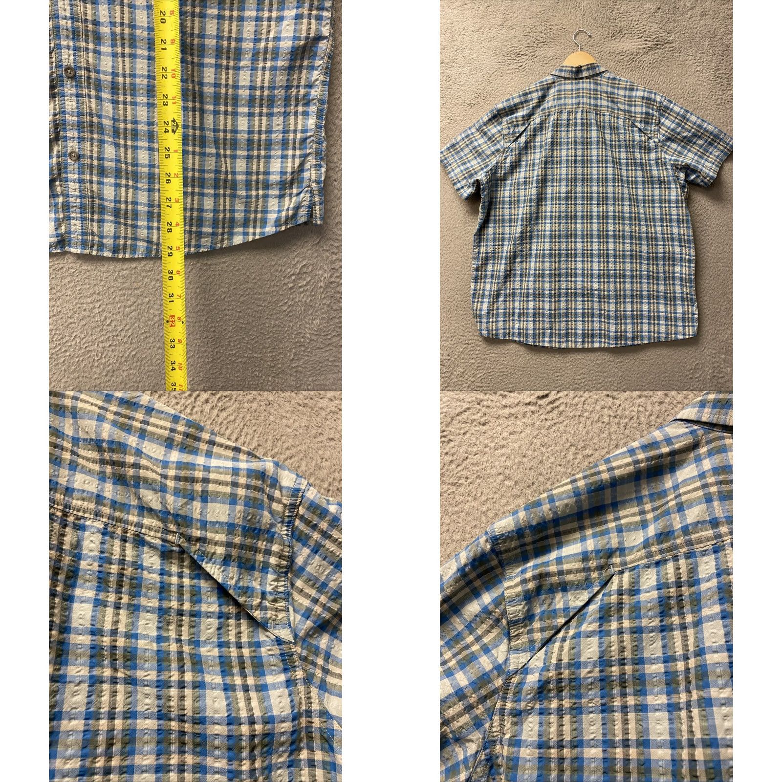 Eddie Bauer Eddie Bauer Button-Up Shirt XL Turquoise Blue Plaid Multicolor Short Sleeve Button-Down Pocket Classic Outdoor Travel Mens XL Size US XL / EU 56 / 4 - 8 Thumbnail