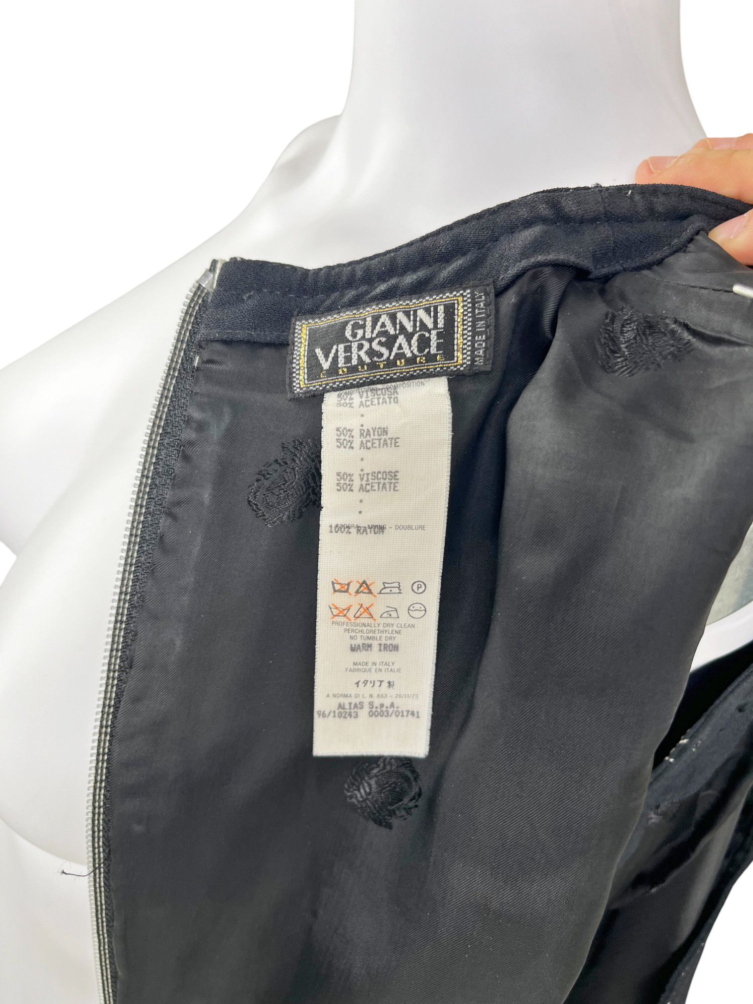 Versace by Gianni Versace S/S 1996 Black Zipped Medusa Dress Size S / US 4 / IT 40 - 7 Thumbnail
