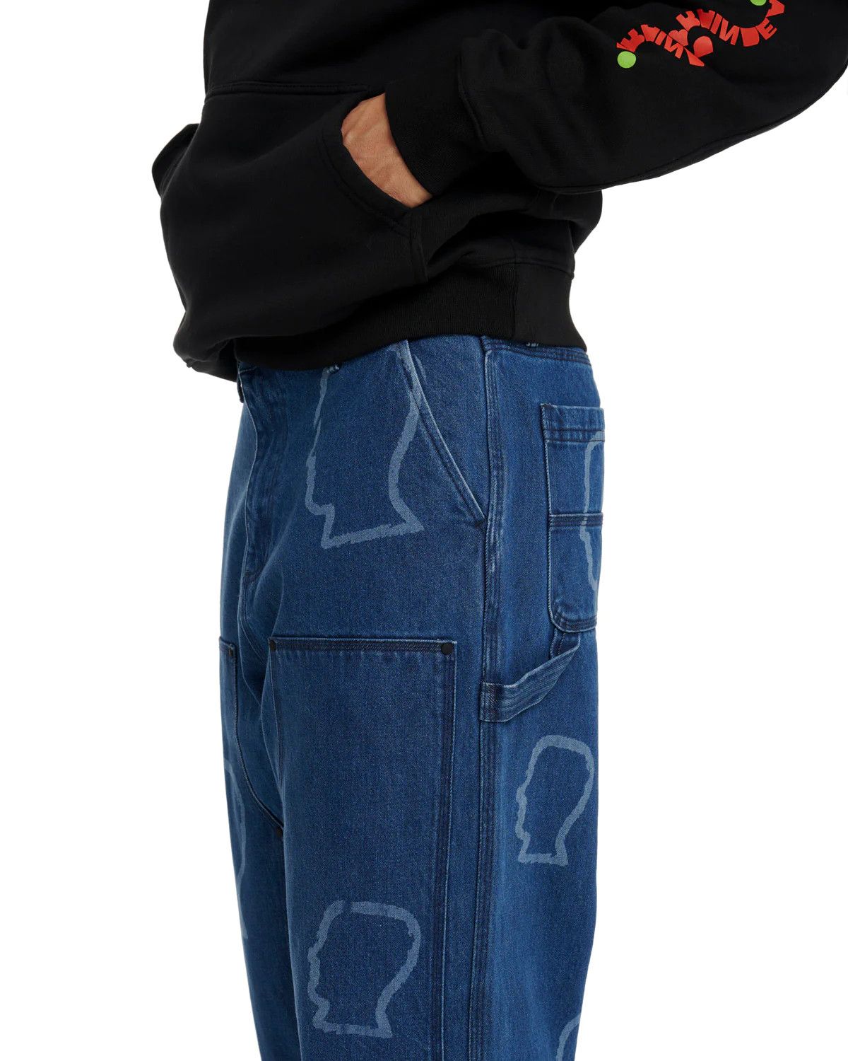 Brain Dead BRAIN DEAD LOGOHEAD DENIM DOUBLE KNEE UTILITY PANT INDIGO Size US 33 - 6 Thumbnail